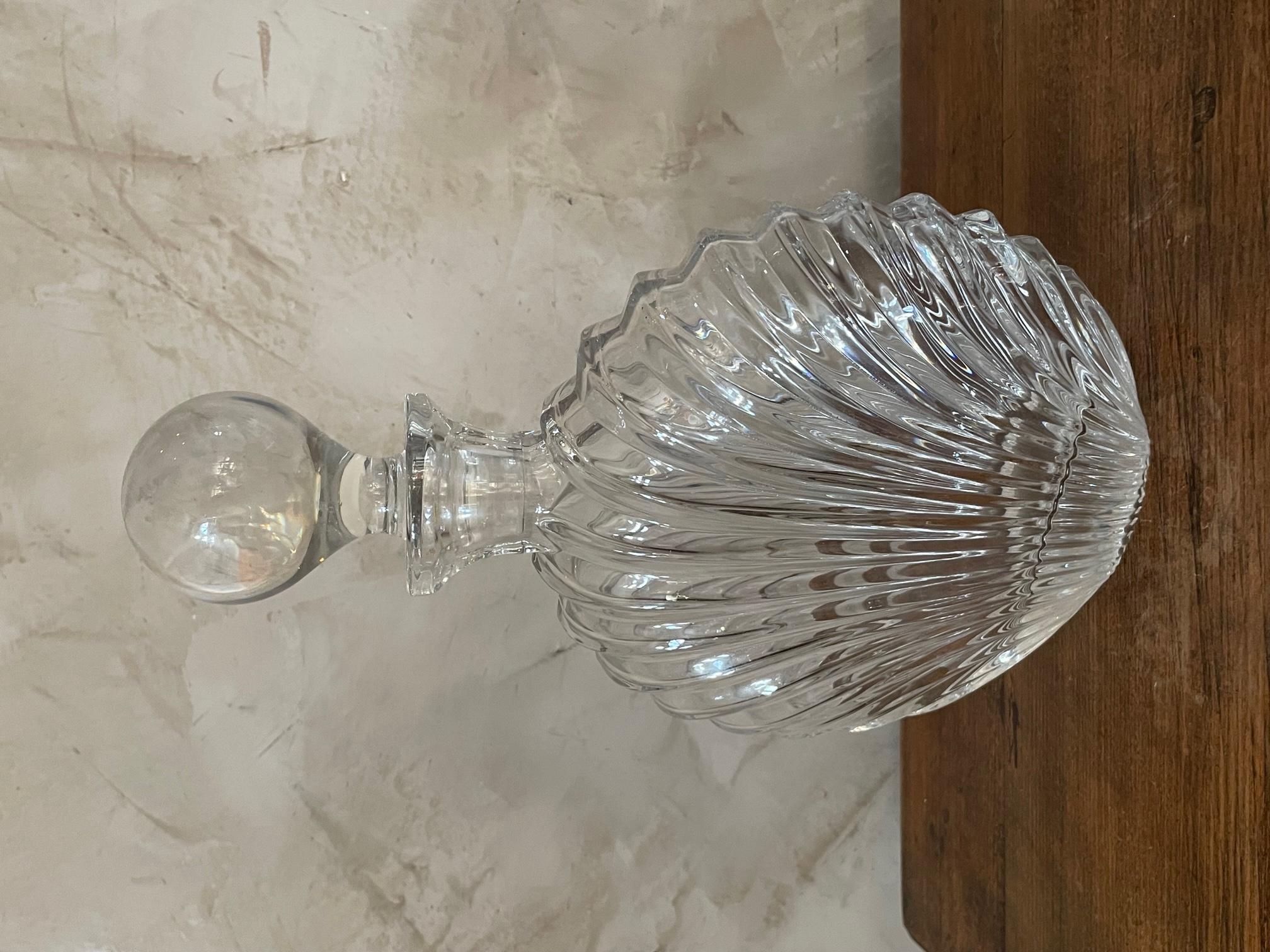 Late 20th Century Shellfish Shape Glass Carafe and Plug For Sale