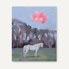 "Istruzioni per lasciare il prato" - Pittura a olio surrealista su pannello