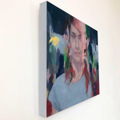 Peinture à l'huile sur une fleur de visages reconnus