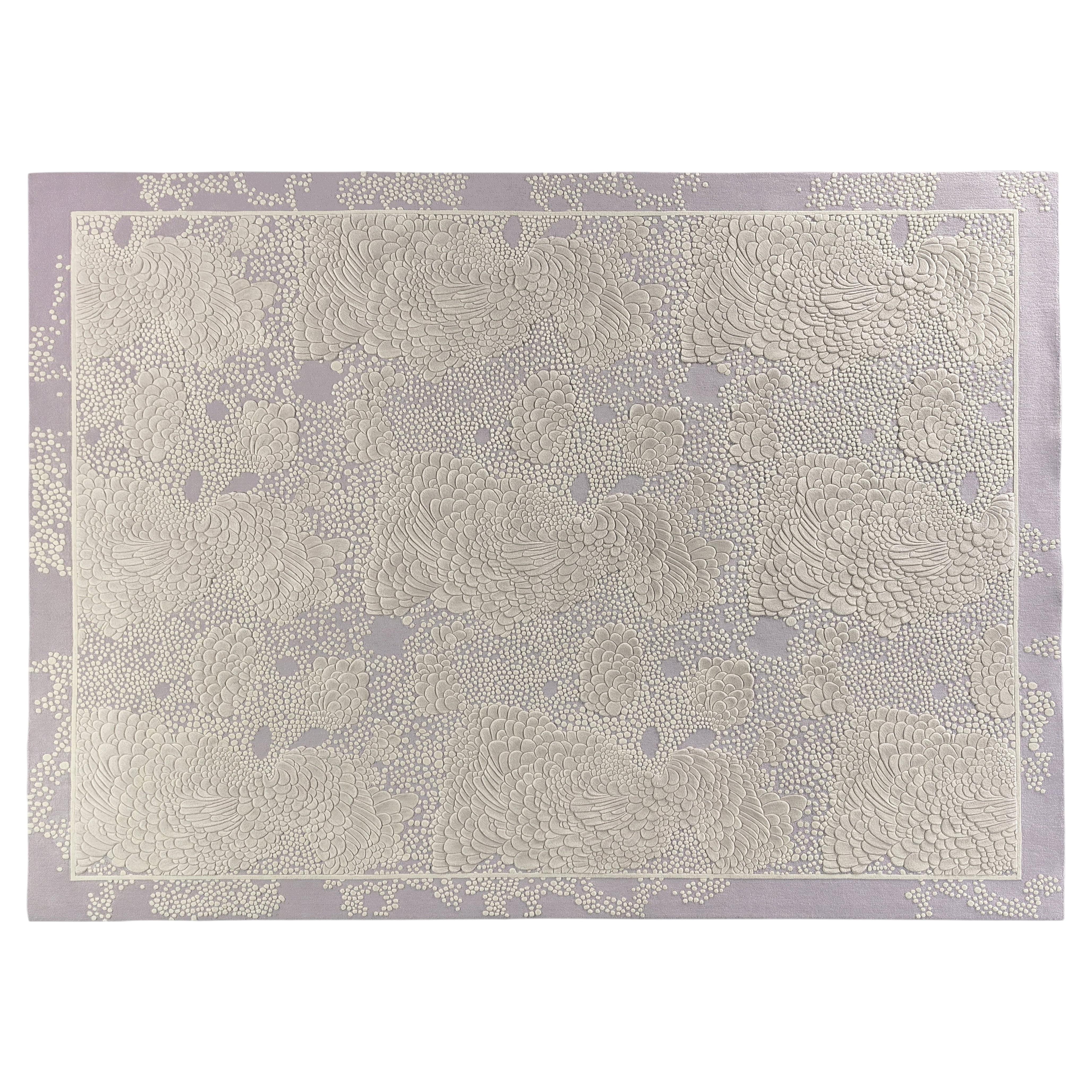 Shells Luxury 3D Sculpted Hand-Tufted Wool Rug by Alexander's Collection Studio For Sale