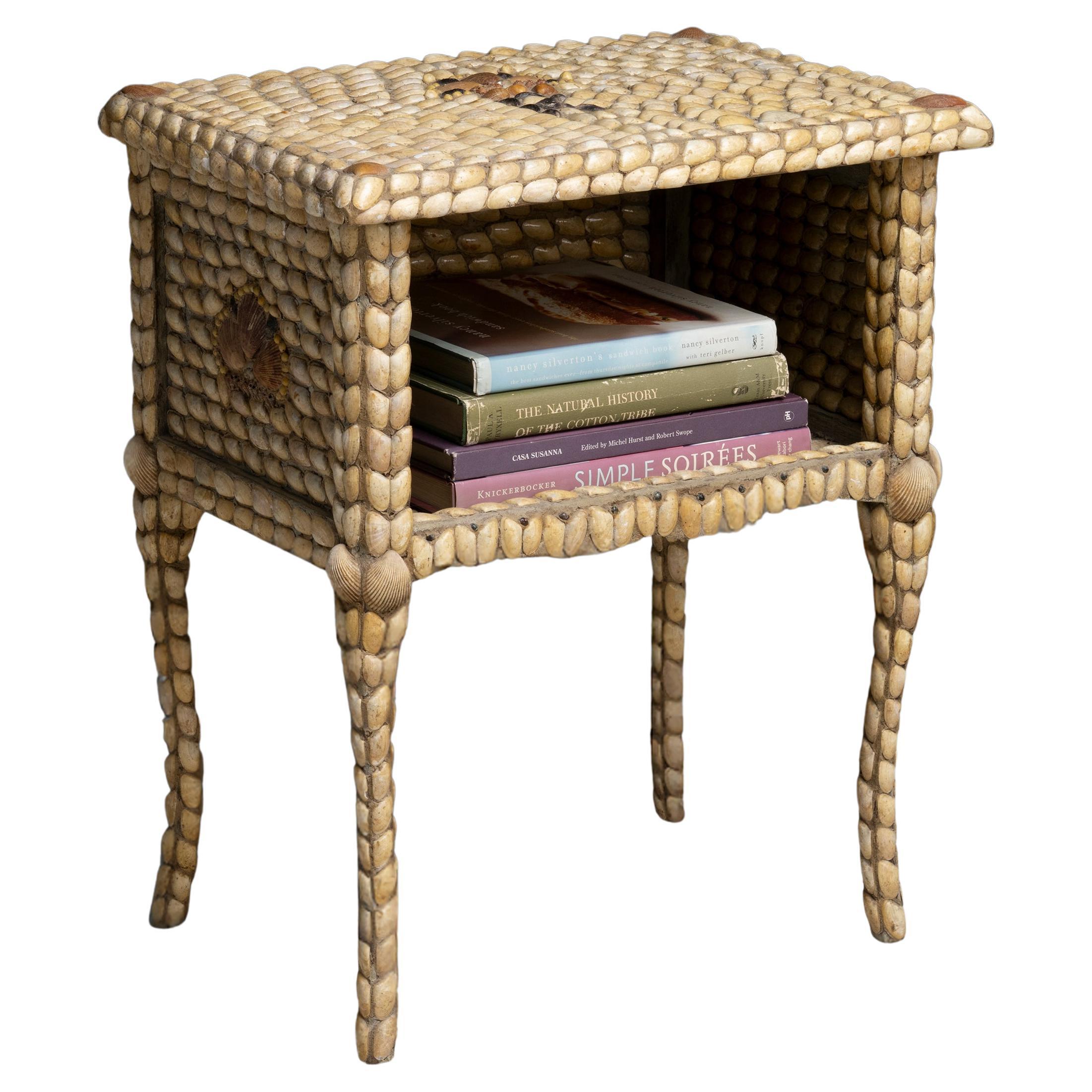 Shellwork Bedside Table, England 1950
