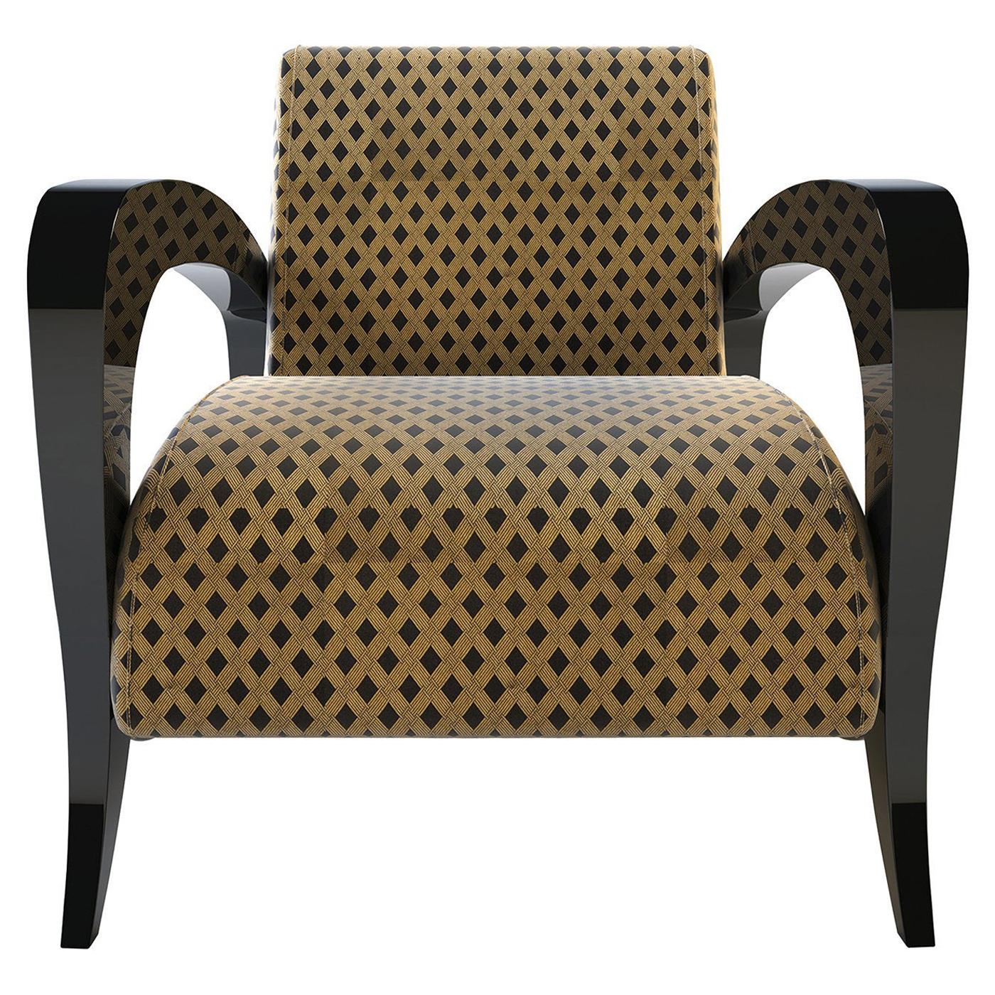 Shelly Black and Yellow Armchair by Giannella Ventura For Sale