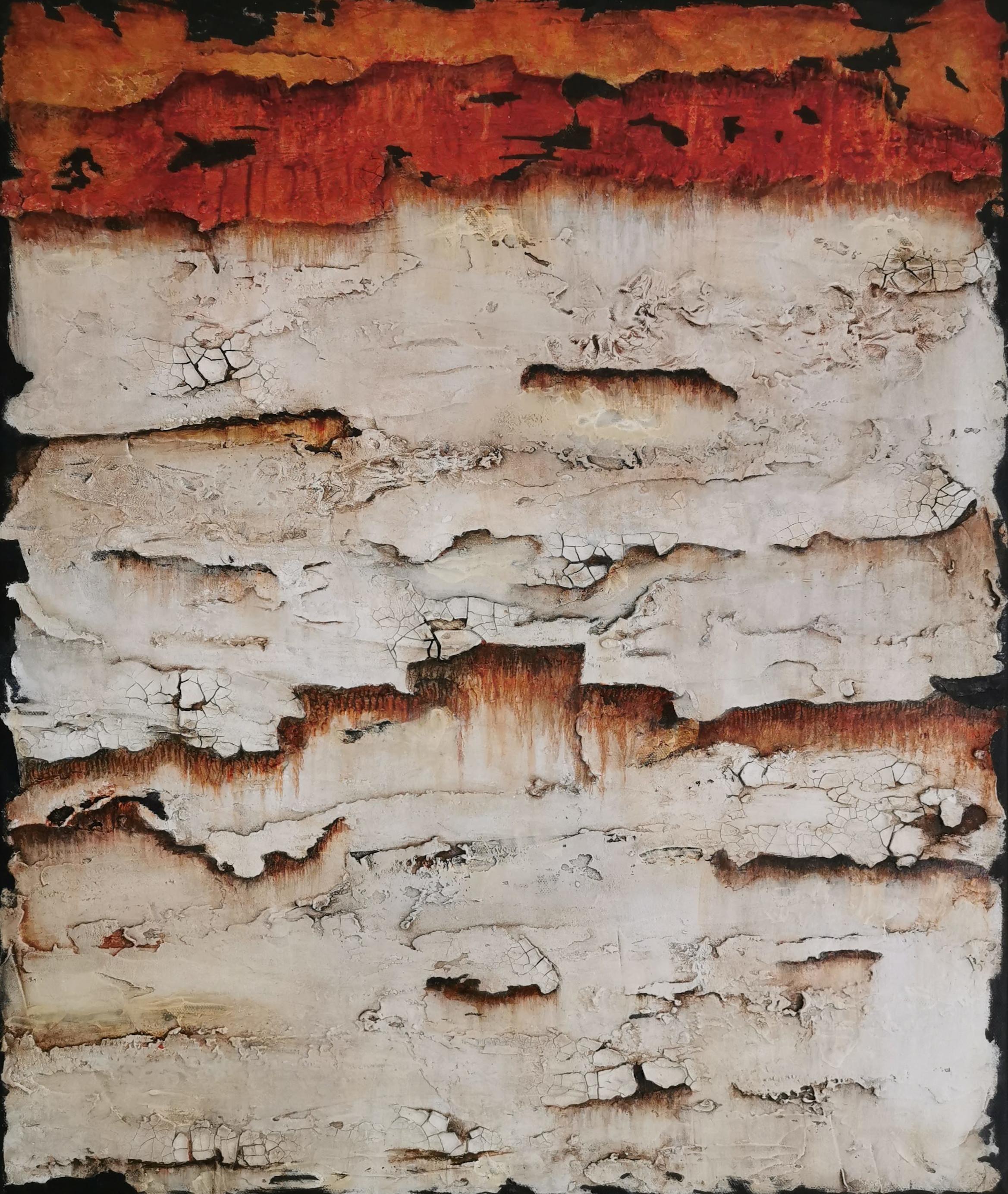 Scar Face: Contemporary Mixed Media Abstract Painting For Sale 2