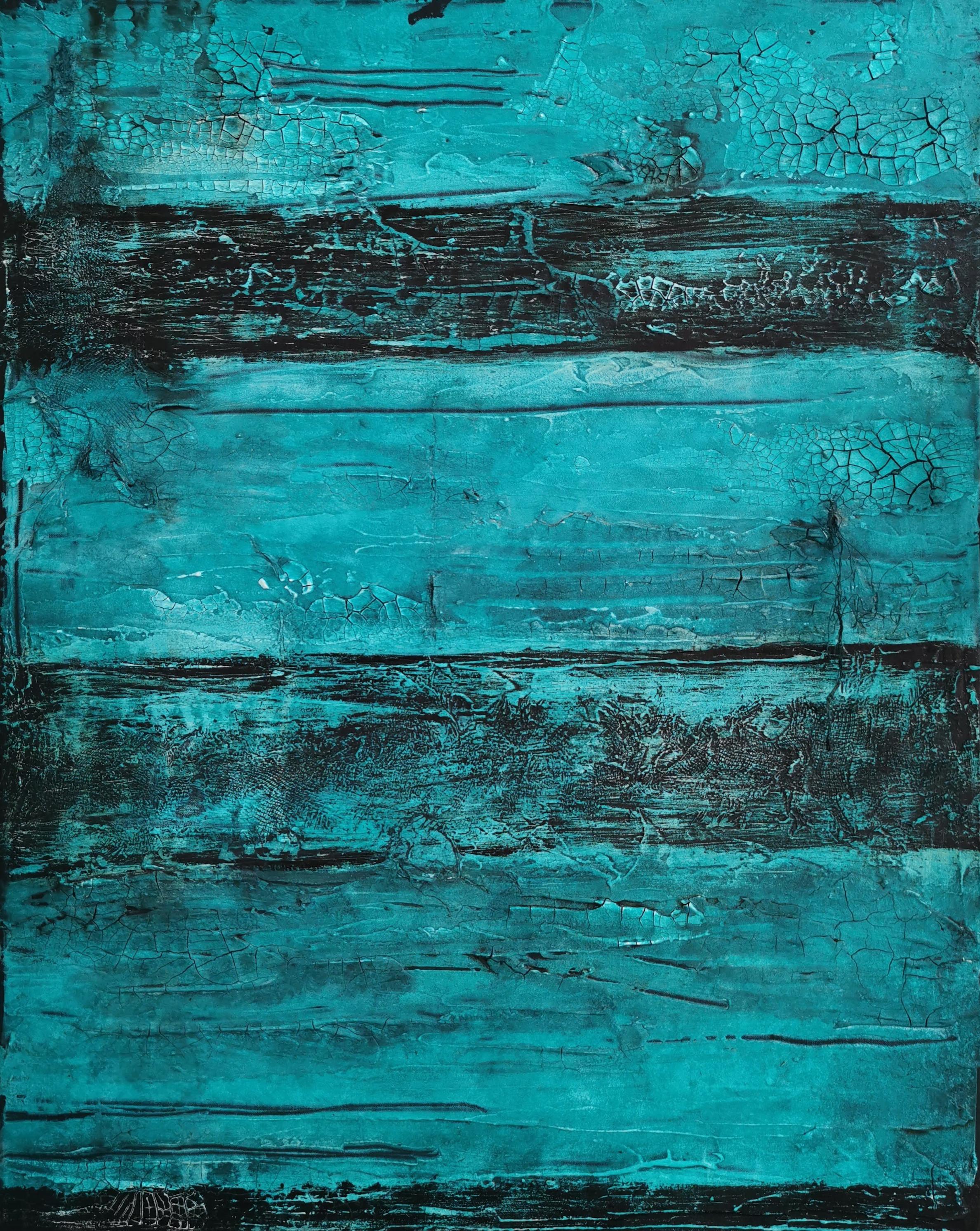 Troubled Tides: Contemporary Mixed Media Abstract Painting - Mixed Media Art by Shelly Cook
