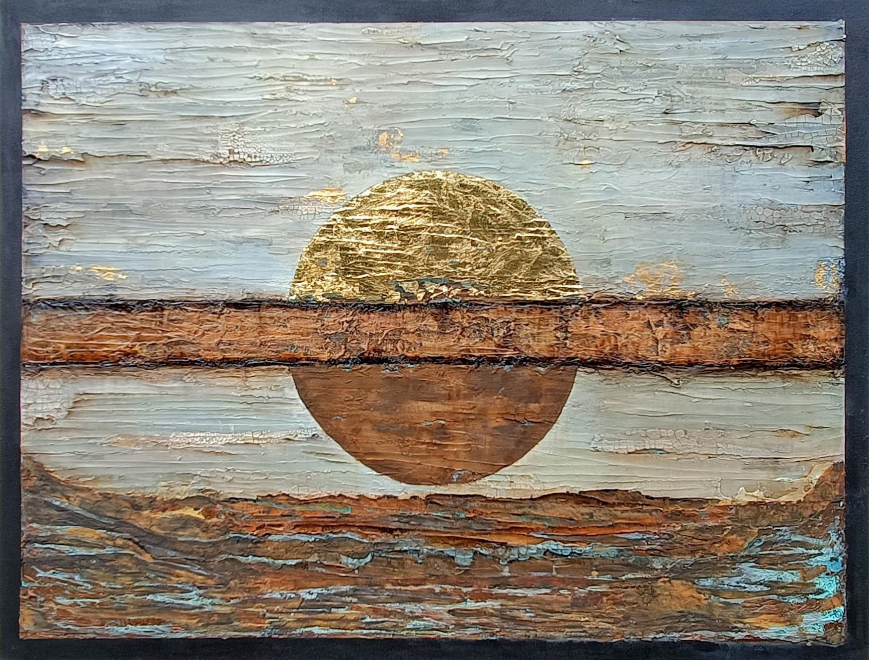 Quando la musica è finita.   Pittura astratta contemporanea a tecnica mista - Mixed Media Art di Shelly Cook