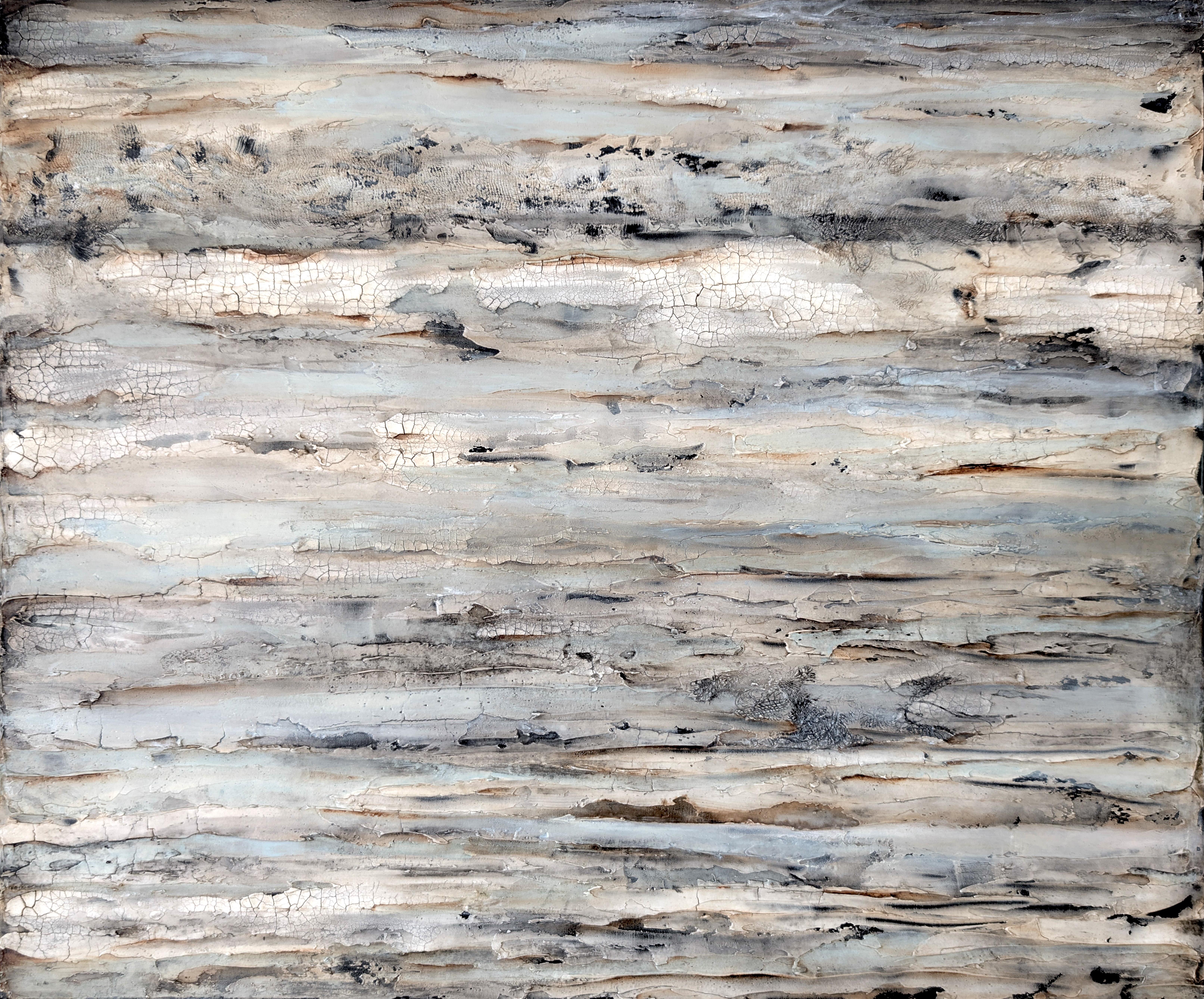 Shelly Cook Abstract Painting - Ice Drifts. Abstract Oil Painting