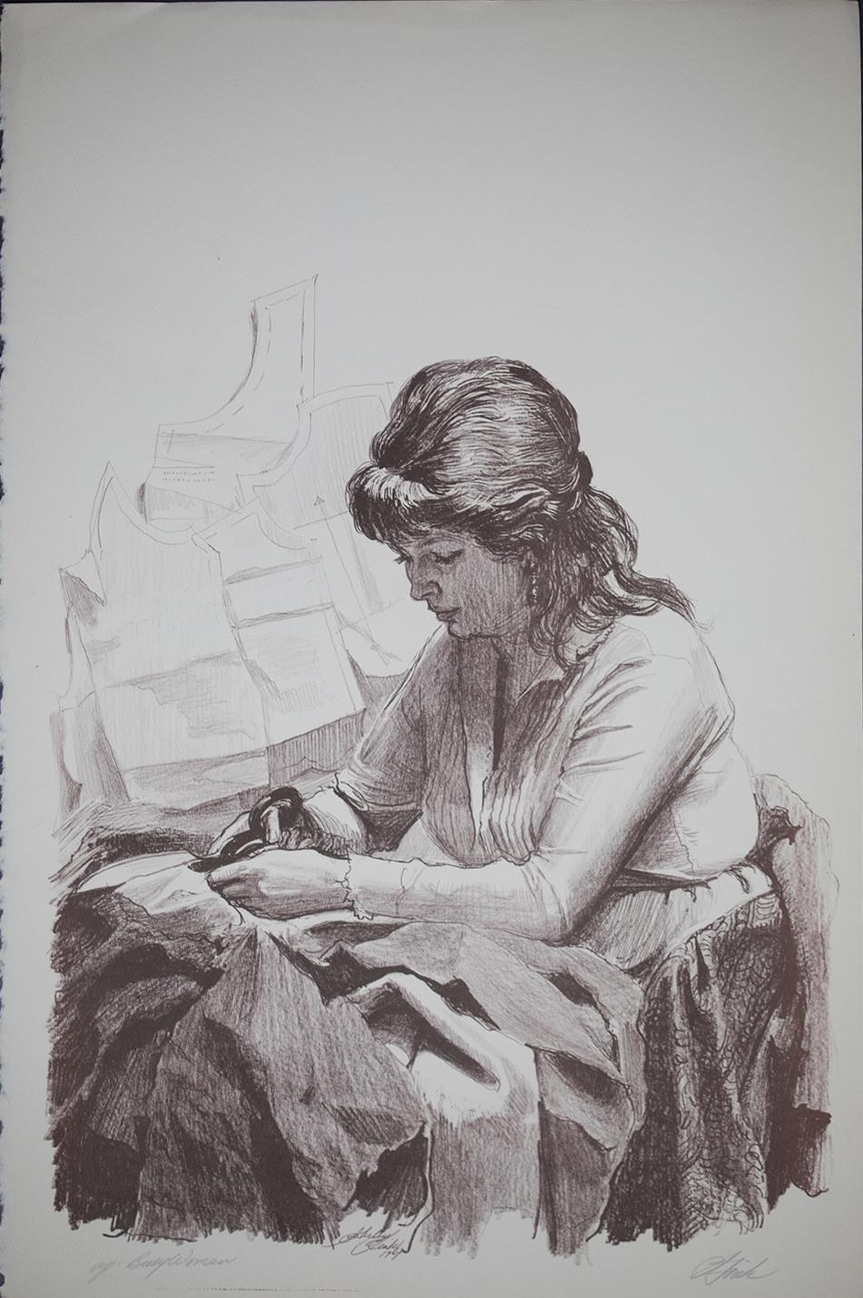 Shelly Fink Portrait Print - Busy Woman