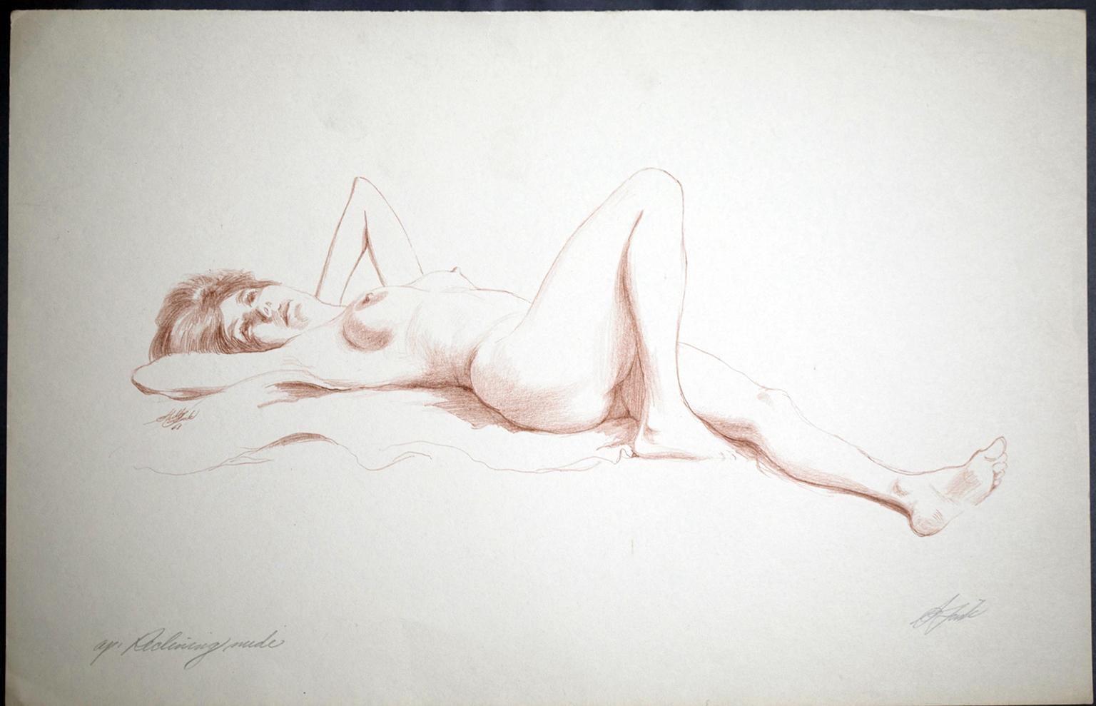 Shelly Fink Portrait Print - Reclining Nude
