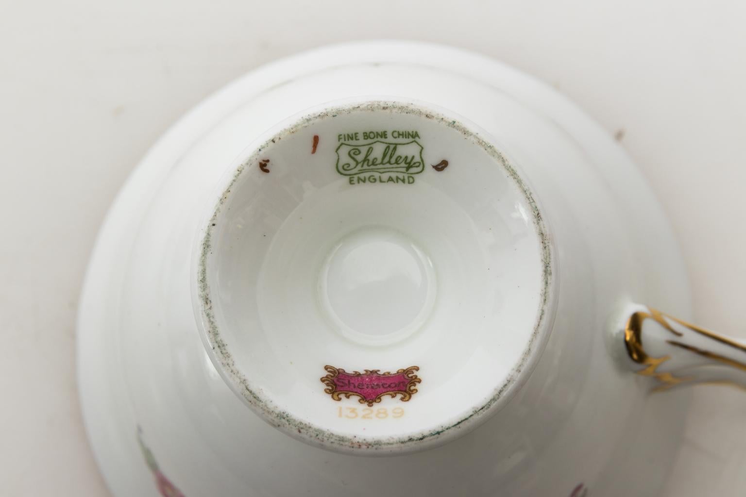 Shelly Sheraton Pattern English Footed Teacup and Saucer 5