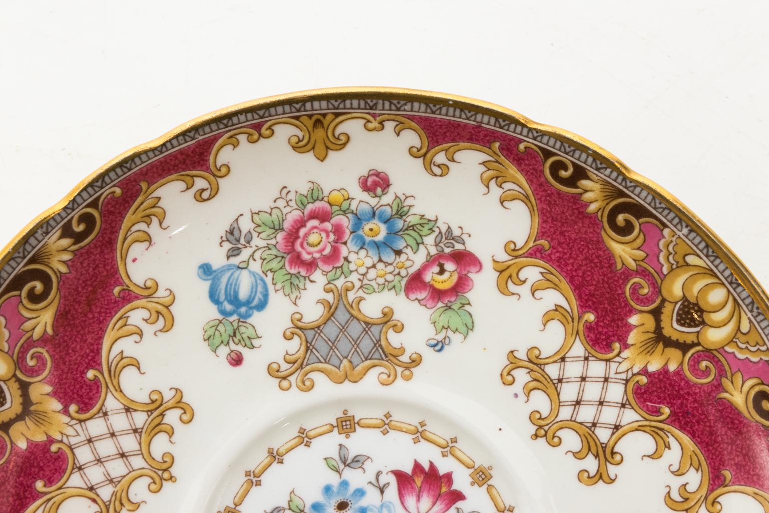 Shelly Sheraton Pattern English Footed Teacup and Saucer 8