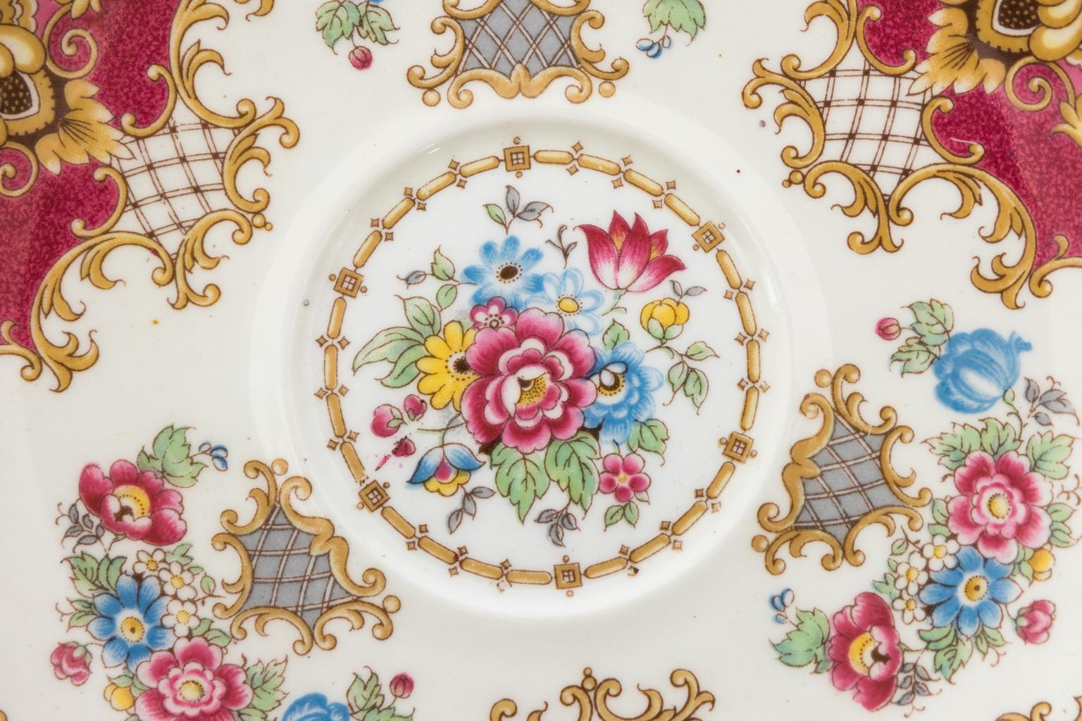 Shelly Sheraton Pattern English Footed Teacup and Saucer 9