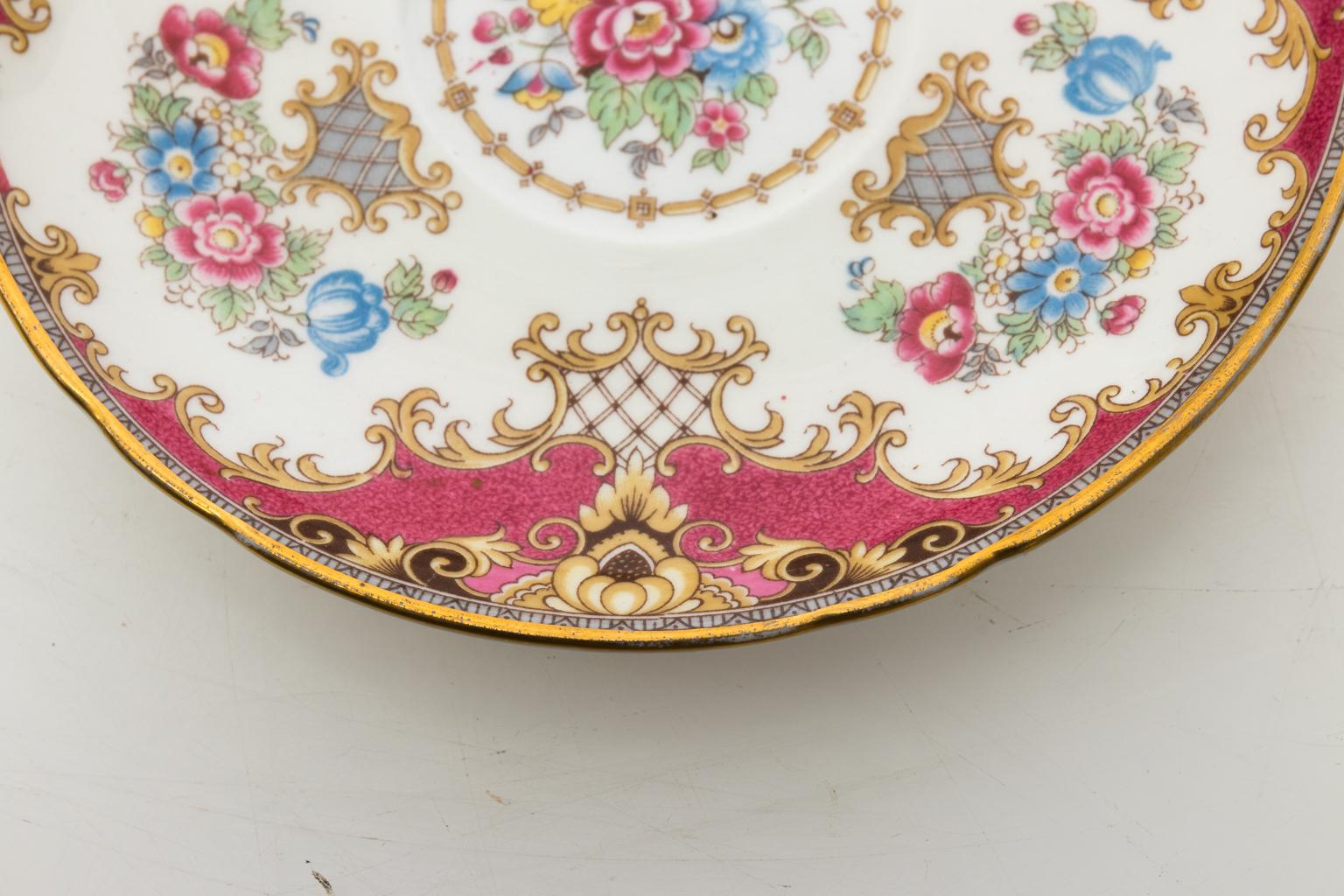 Shelly Sheraton Pattern English Footed Teacup and Saucer 10