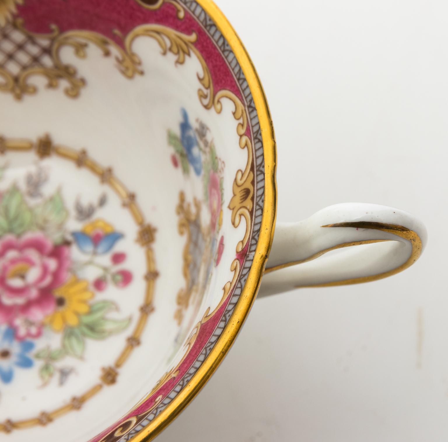 Shelly Sheraton Pattern English Footed Teacup and Saucer 2