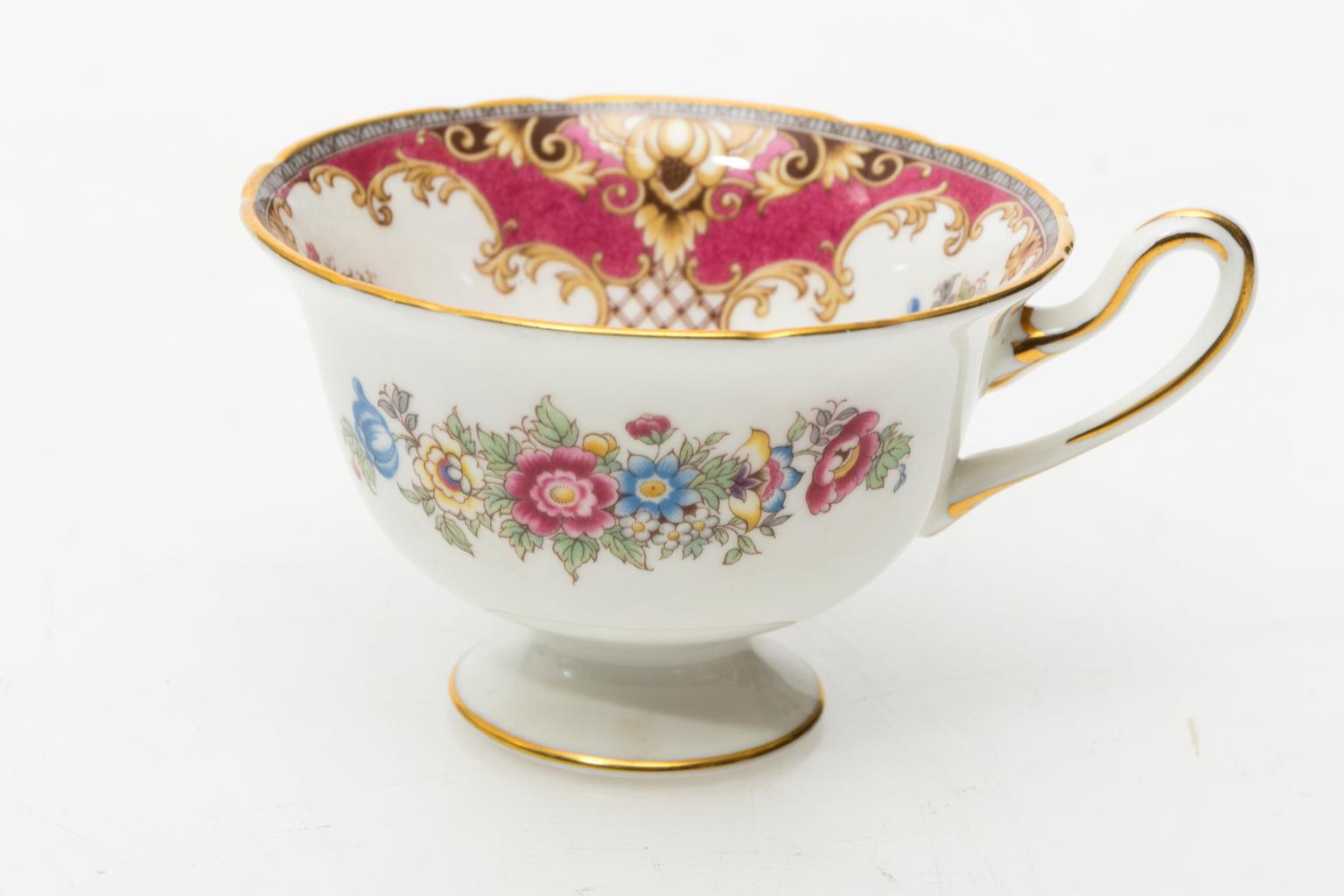 Shelly Sheraton Pattern English Footed Teacup and Saucer 4