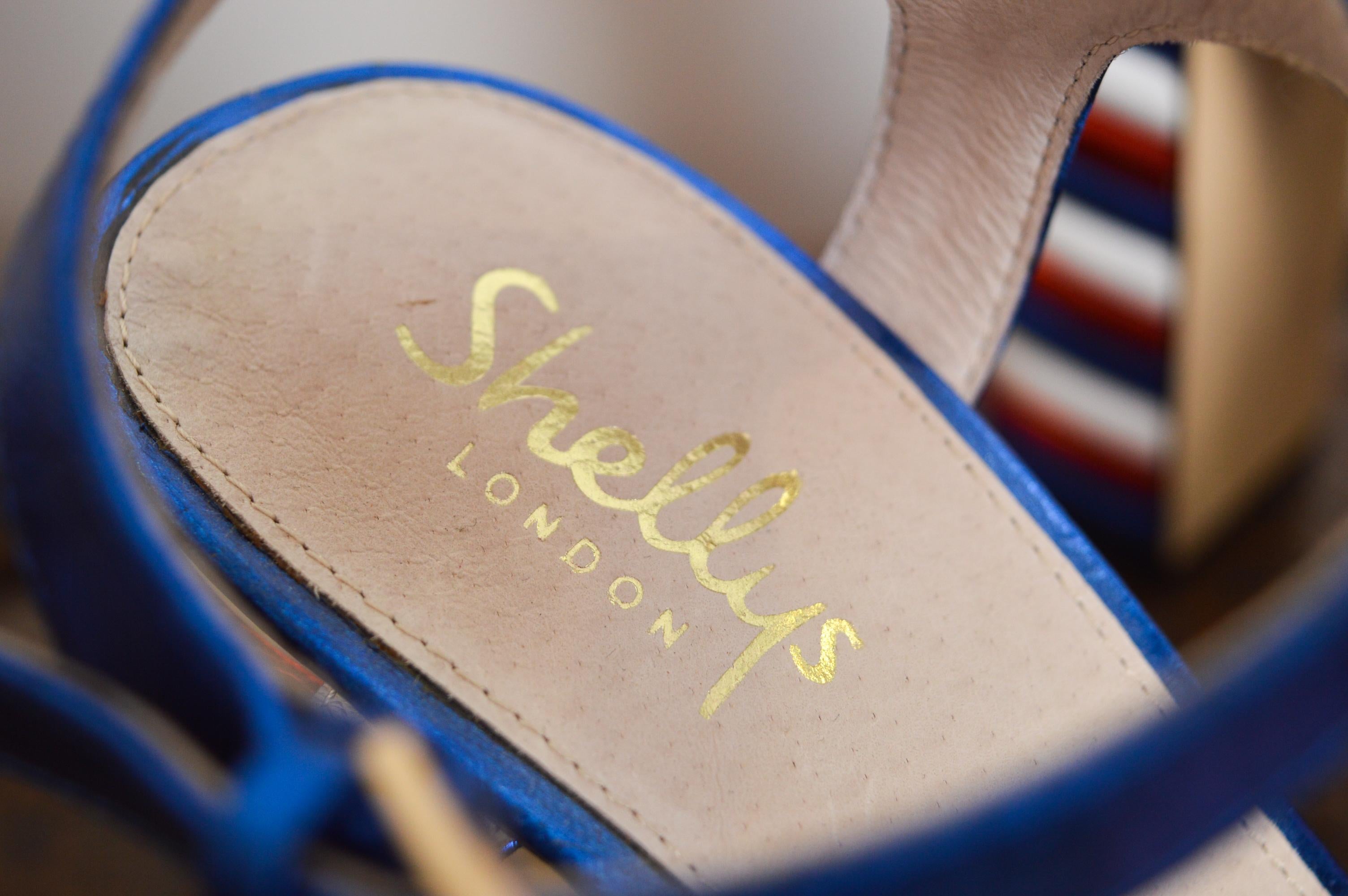 Shellys London Incredible 2000s Union Jack England Flag Leather Platform Sandals For Sale 4