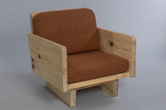 Shelter Armchair in Solid Brazilian Wood, Minimalist Architectural Lounge Chair
