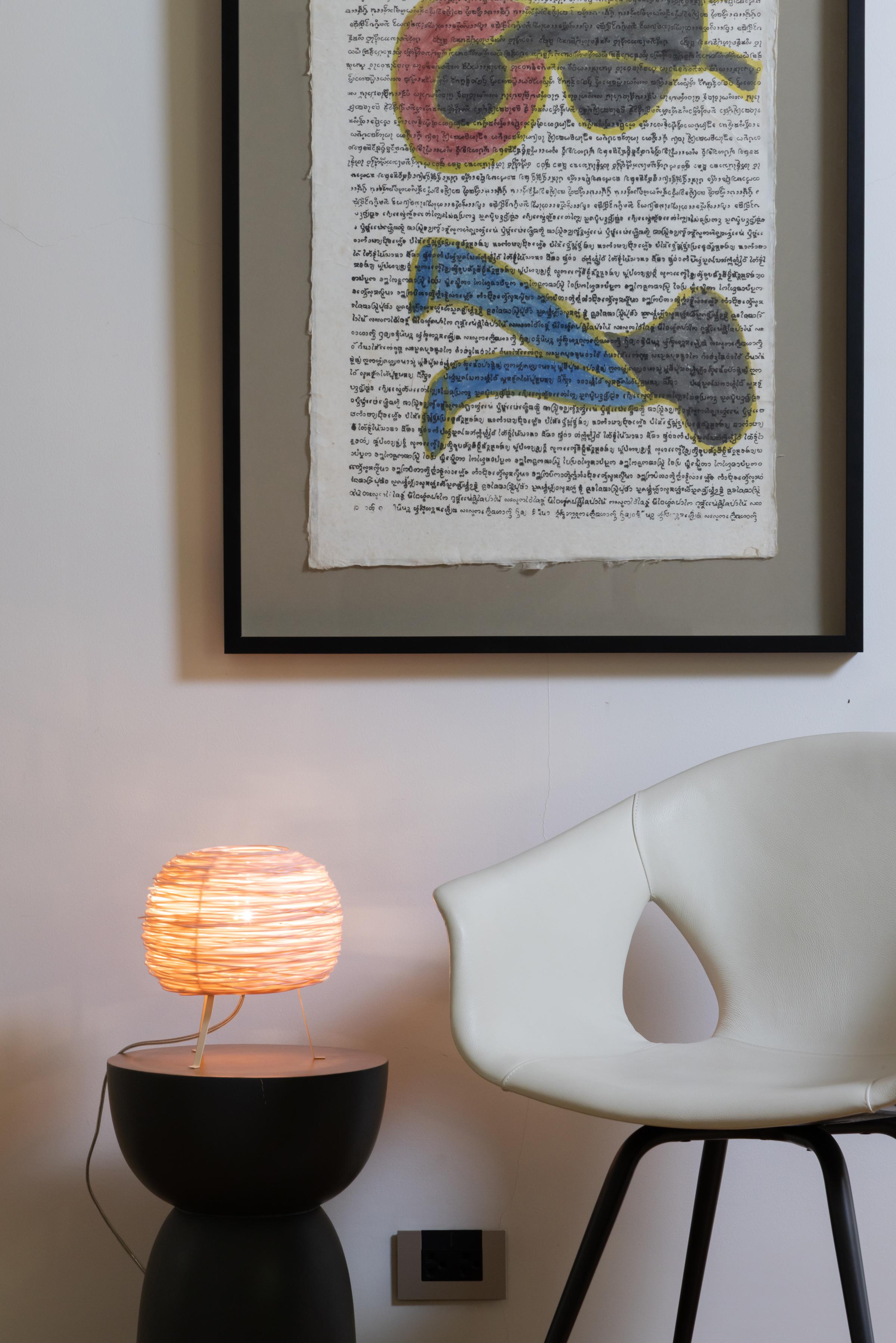 Shelter Table by Ango – Hand-woven table light in recycled coloured plastic. In New Condition For Sale In Bangkok, TH