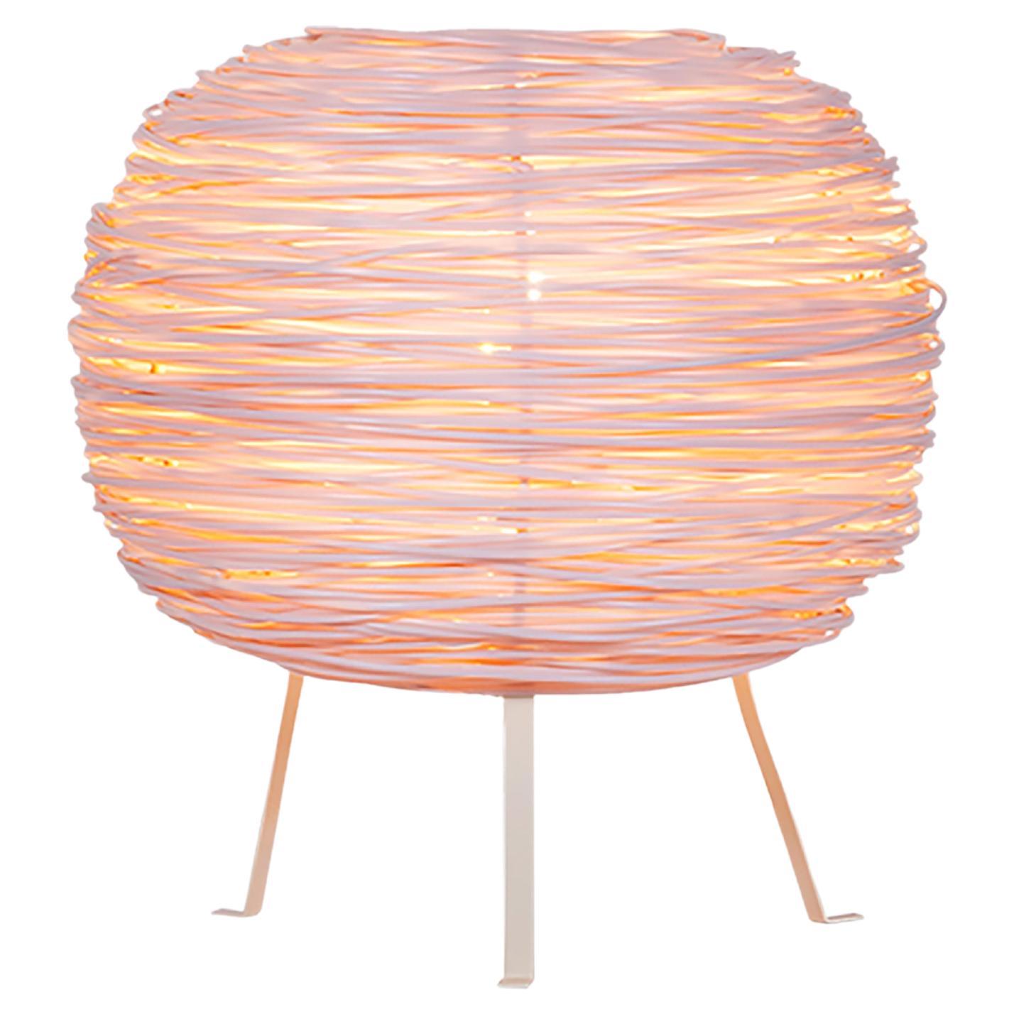Shelter Table by Ango – Hand-woven table light in recycled coloured plastic.