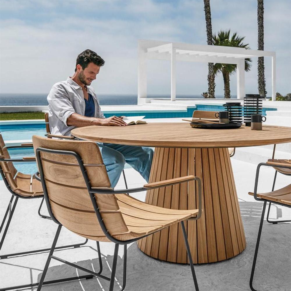 Contemporary Shelton Teak Outdoor Table For Sale