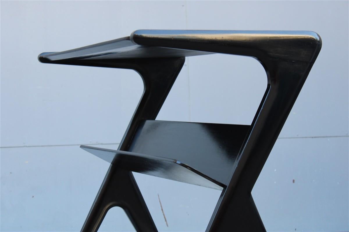 Shelve Midcentury Italienisches Design Geometrische Form Mahagoni Glas Minimalistisches Design (Mitte des 20. Jahrhunderts) im Angebot
