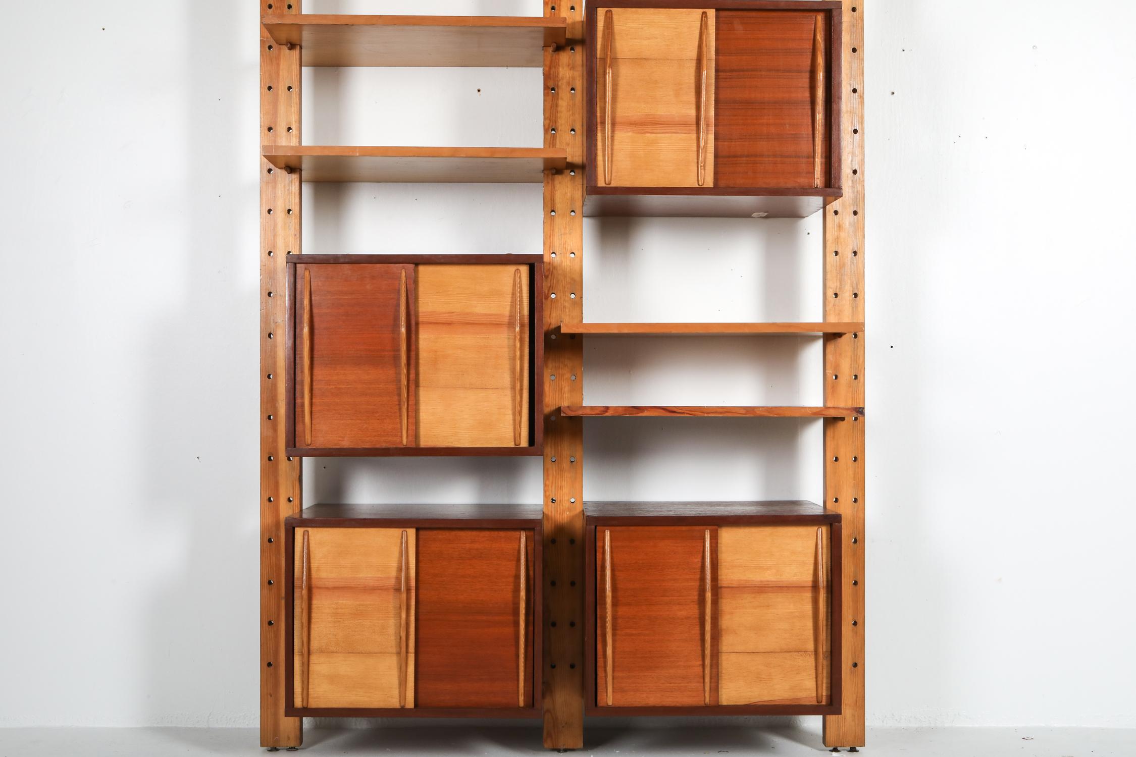 Mid-Century Modern Shelve System France 1970s Inspired by Perriand, Le Corbusier