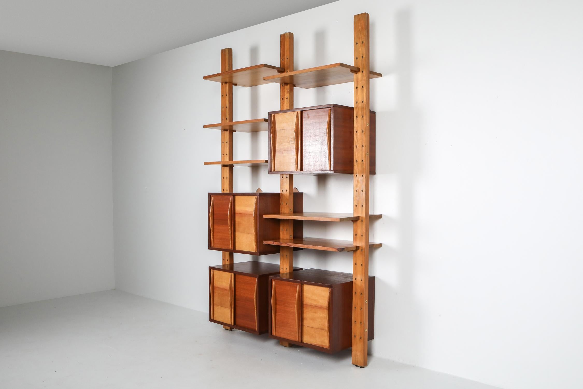 French Shelve System France 1970s Inspired by Perriand, Le Corbusier