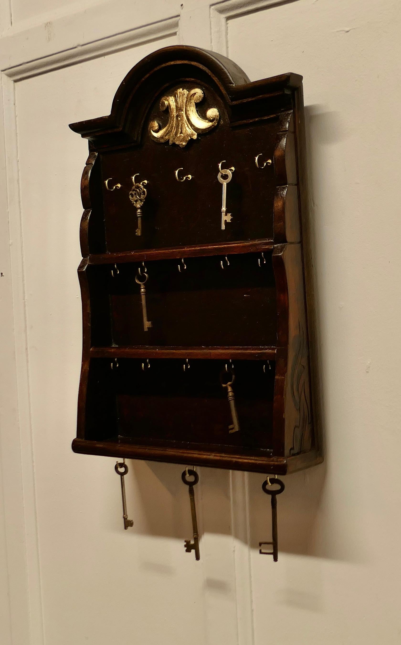 Shelved Wall Hanging Key Holder Rack  An attractive key holder In Good Condition In Chillerton, Isle of Wight
