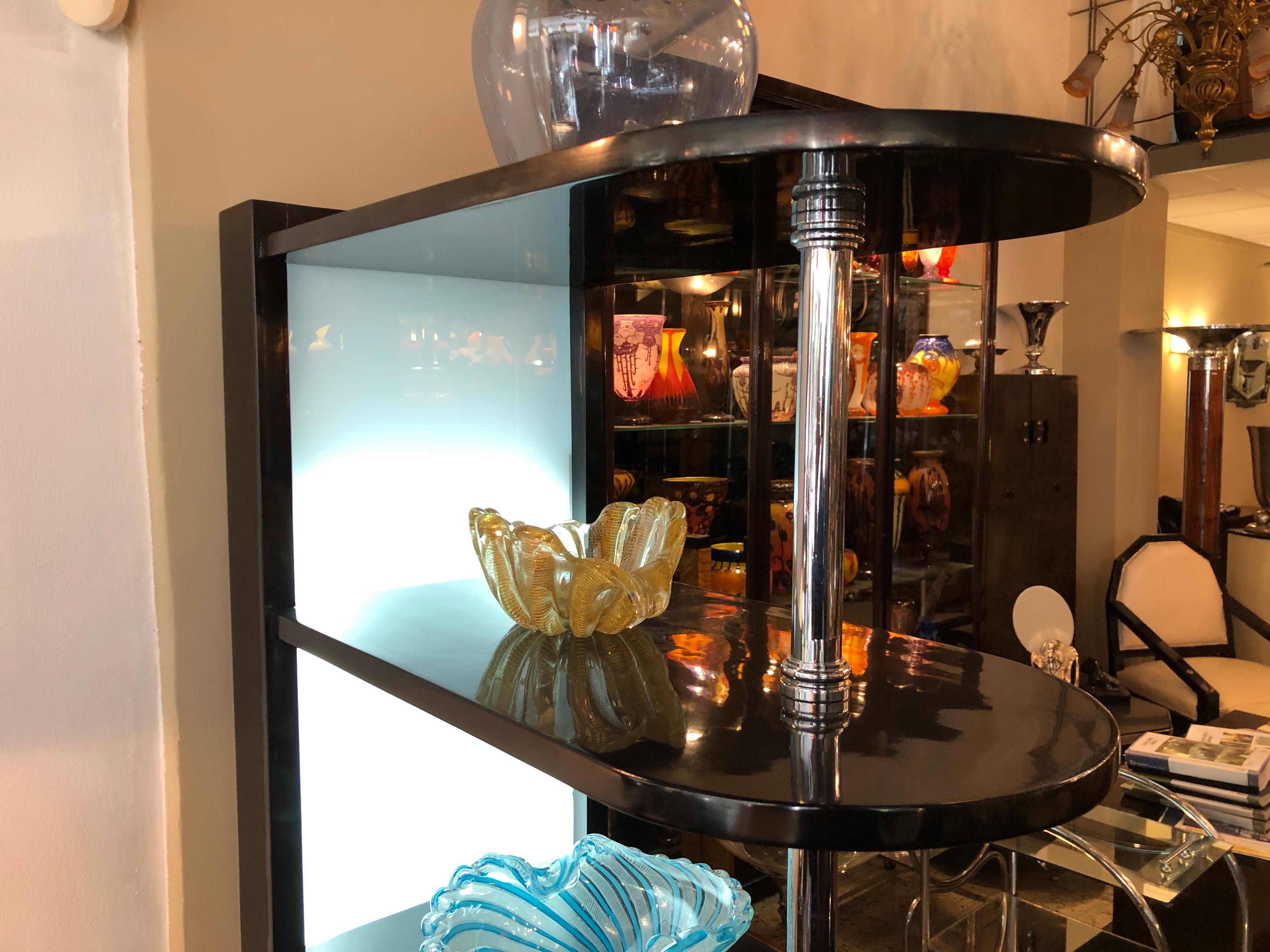 Shelves with Light, Style: Art Deco, Materilas: Wood and Glass, Year 1920 For Sale 3