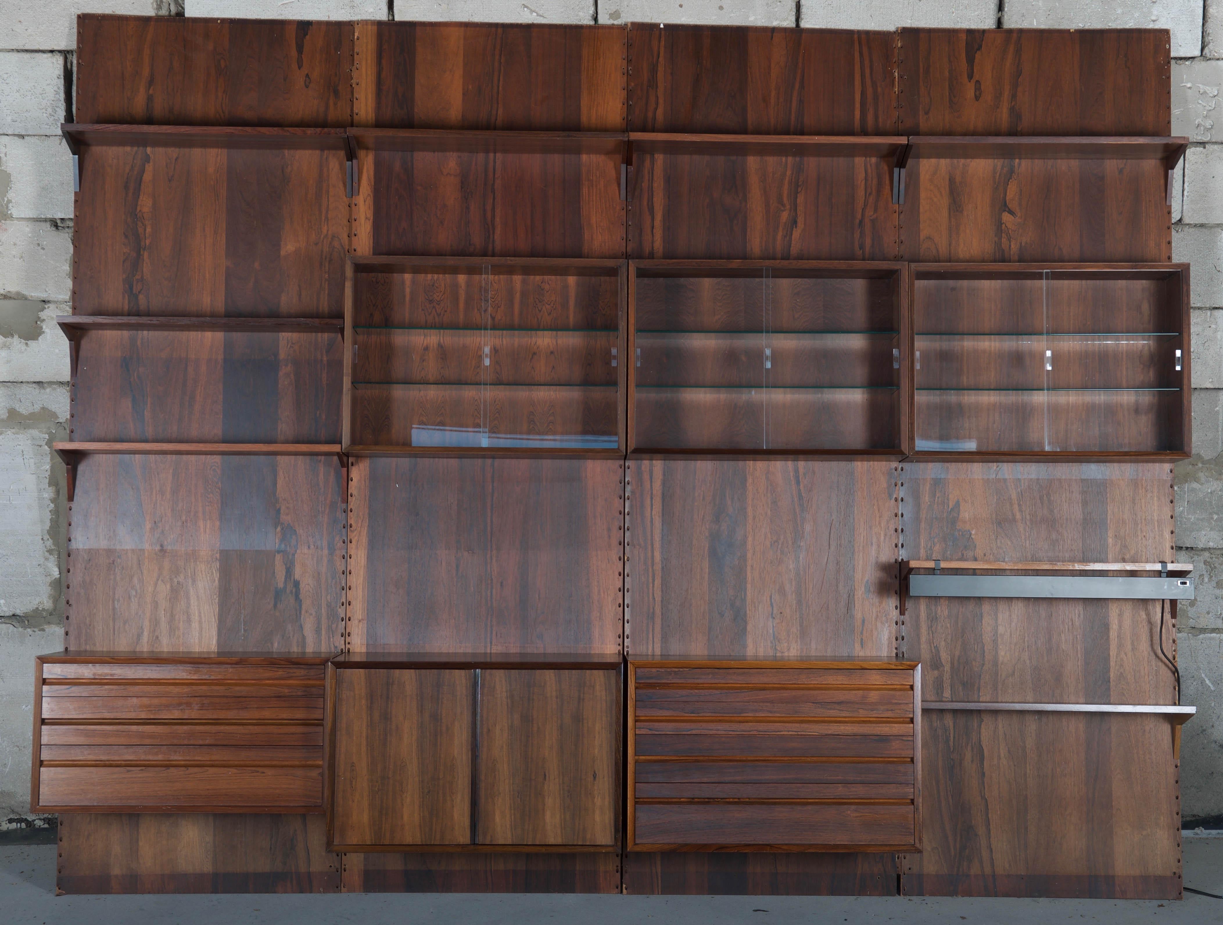 Mid-Century Modern Shelving System Wall Unit by Poul Cadovius For Sale
