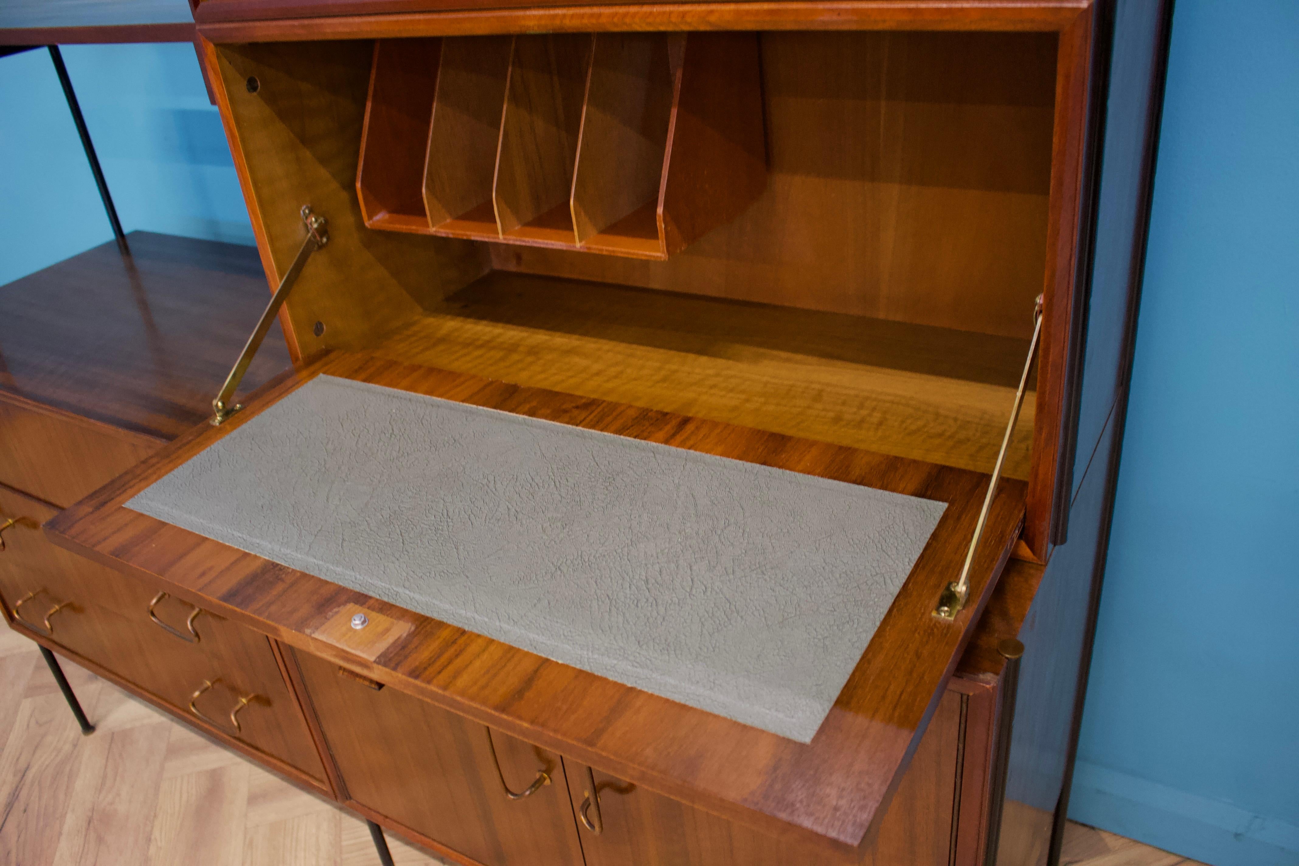 Shelving Unit Desk in Teak and Walnut from Vanson, 1950s For Sale 5