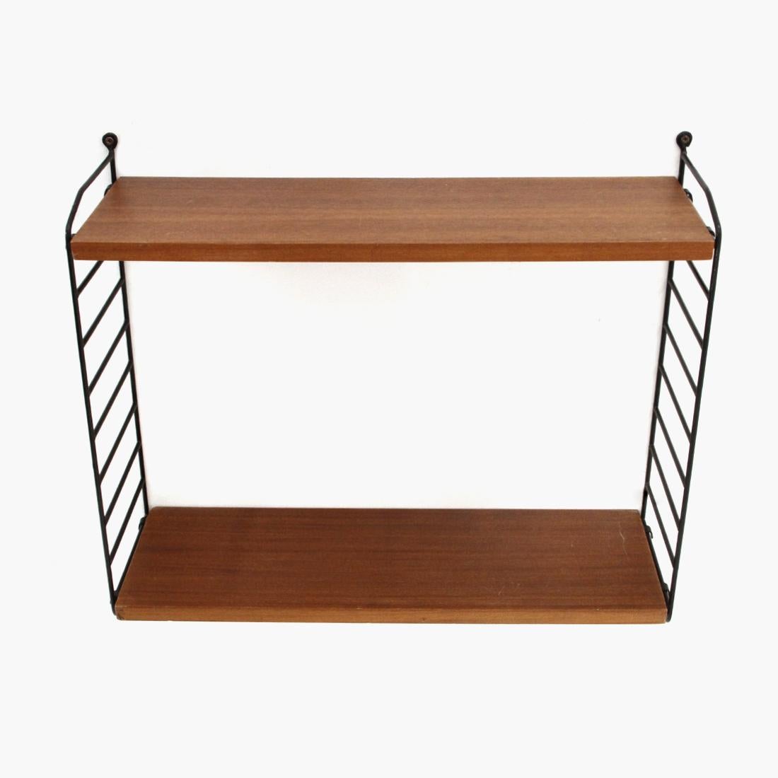 Mid-20th Century Shelving-Unit in Teak and Black Metal, 1960s