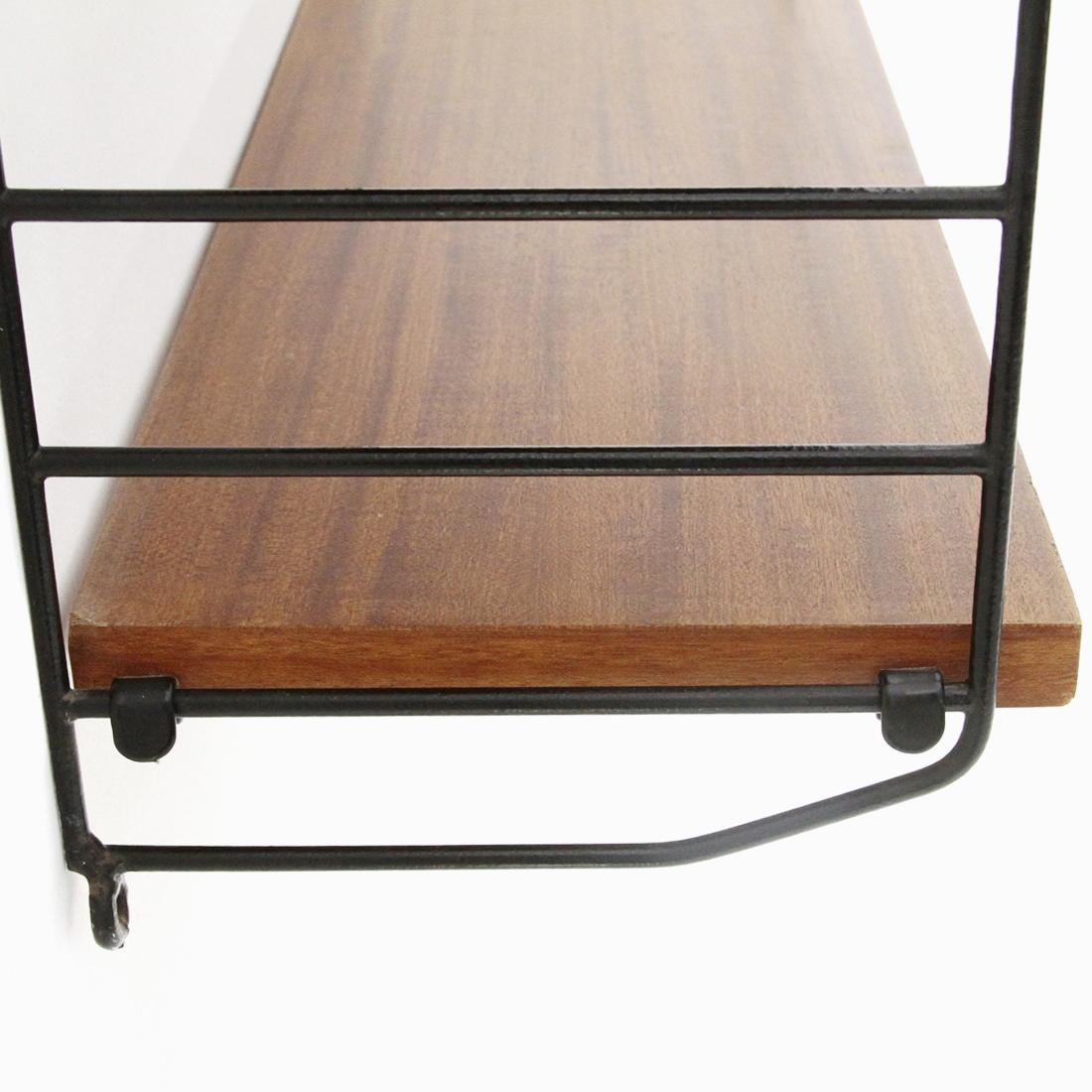 Shelving-Unit in Teak and Black Metal, 1960s 2