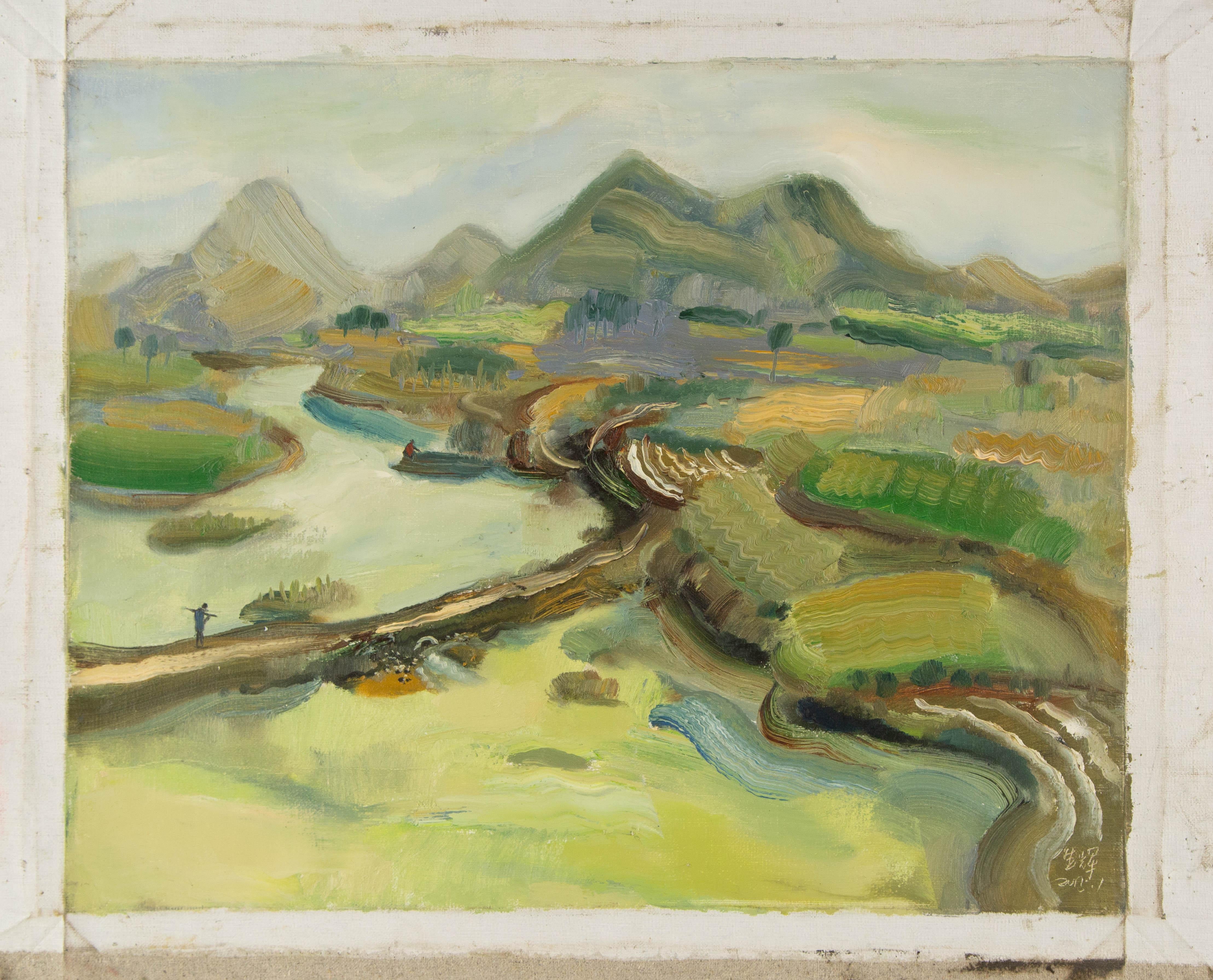 Sheng Hui Landscape Original Oil On Canvas 