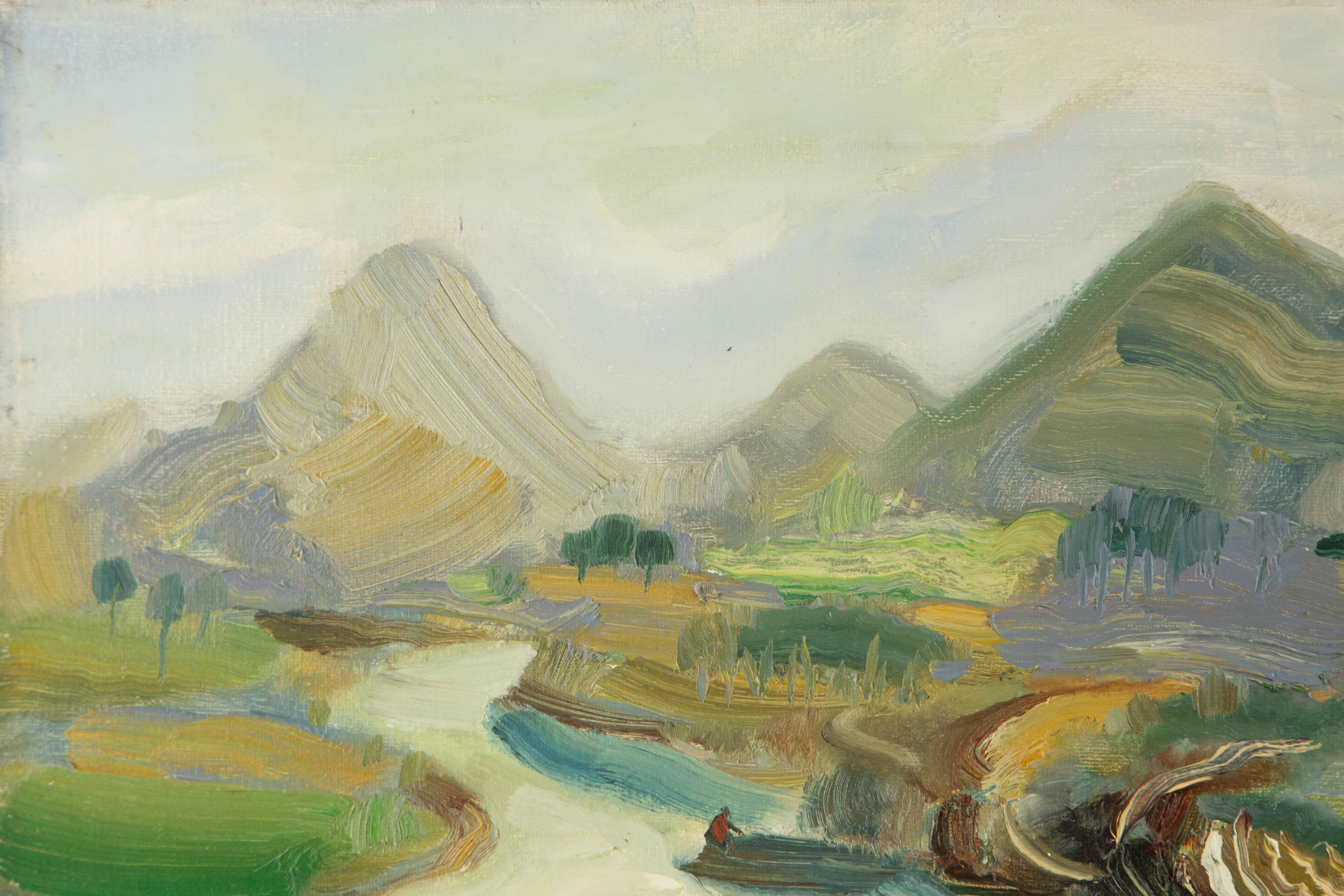 Sheng Hui Landscape Original Oil On Canvas 