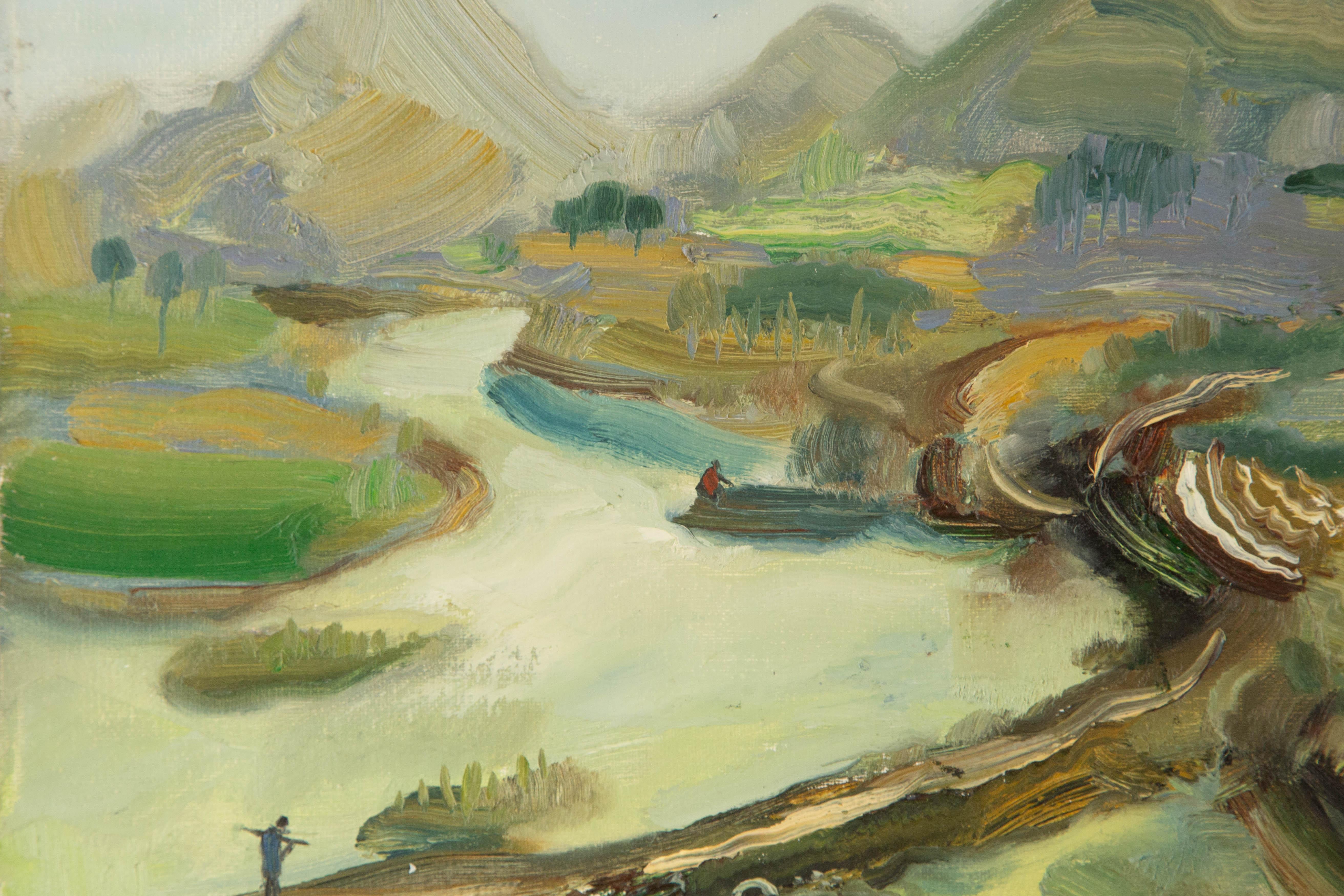 Sheng Hui Landscape Original Oil On Canvas 