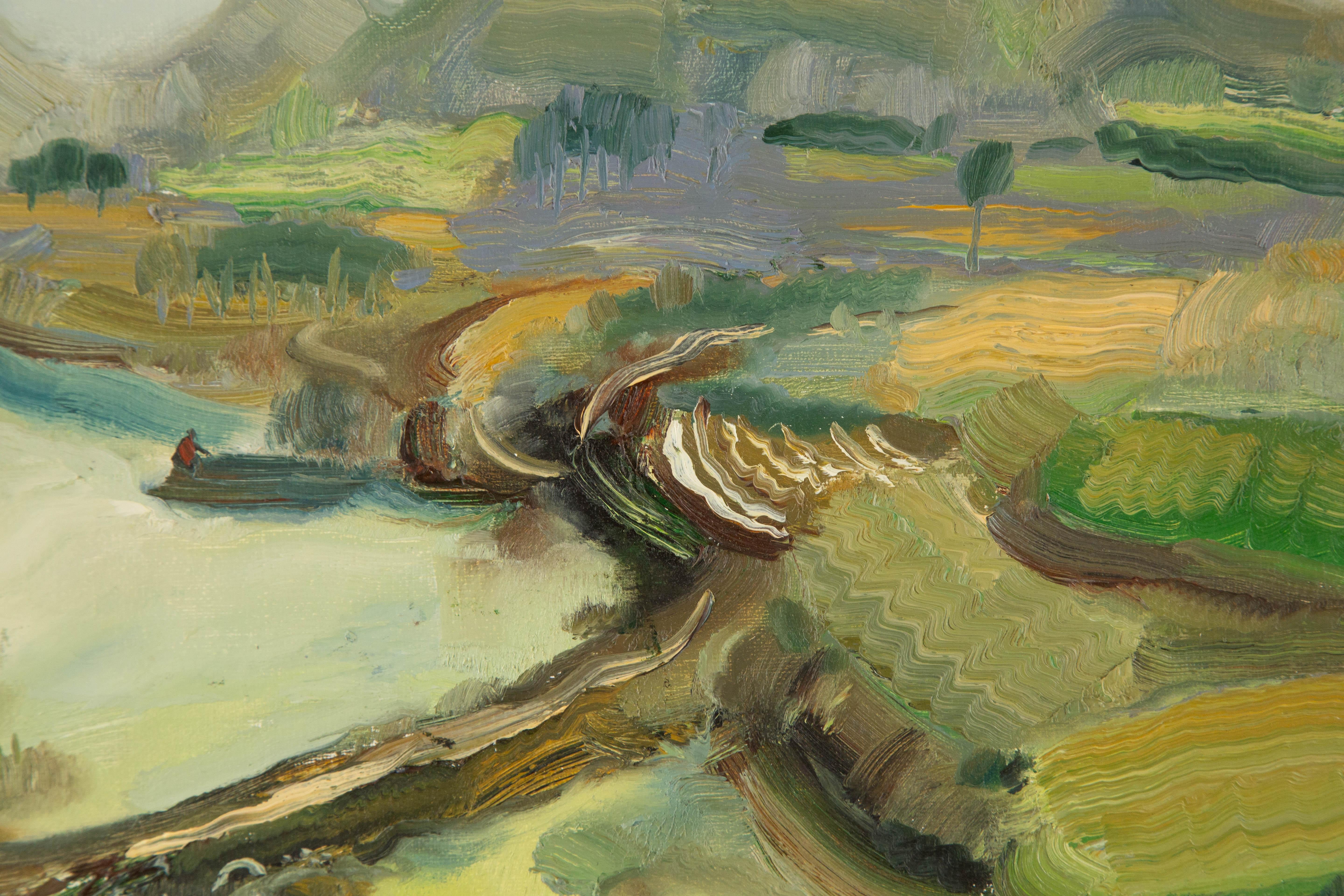 Sheng Hui Landscape Original Oil On Canvas 