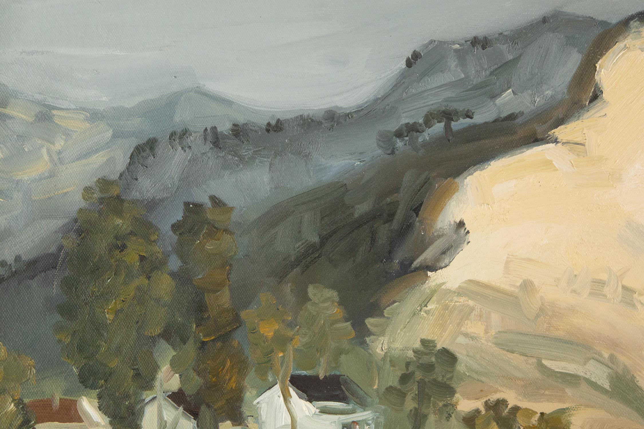 Sheng Hui Landschaft Original Öl auf Leinwand 