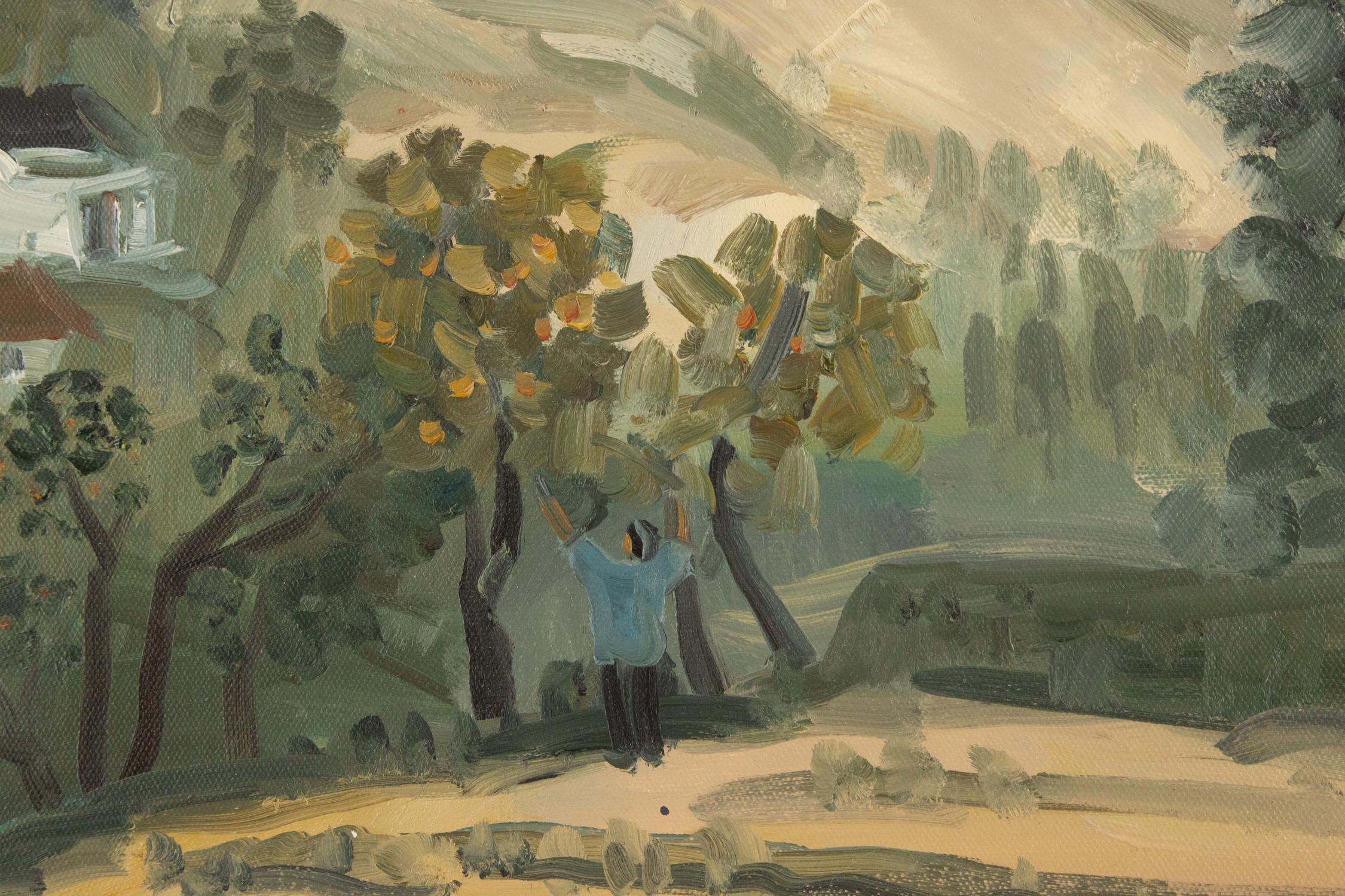 Sheng Hui Landschaft Original Öl auf Leinwand 