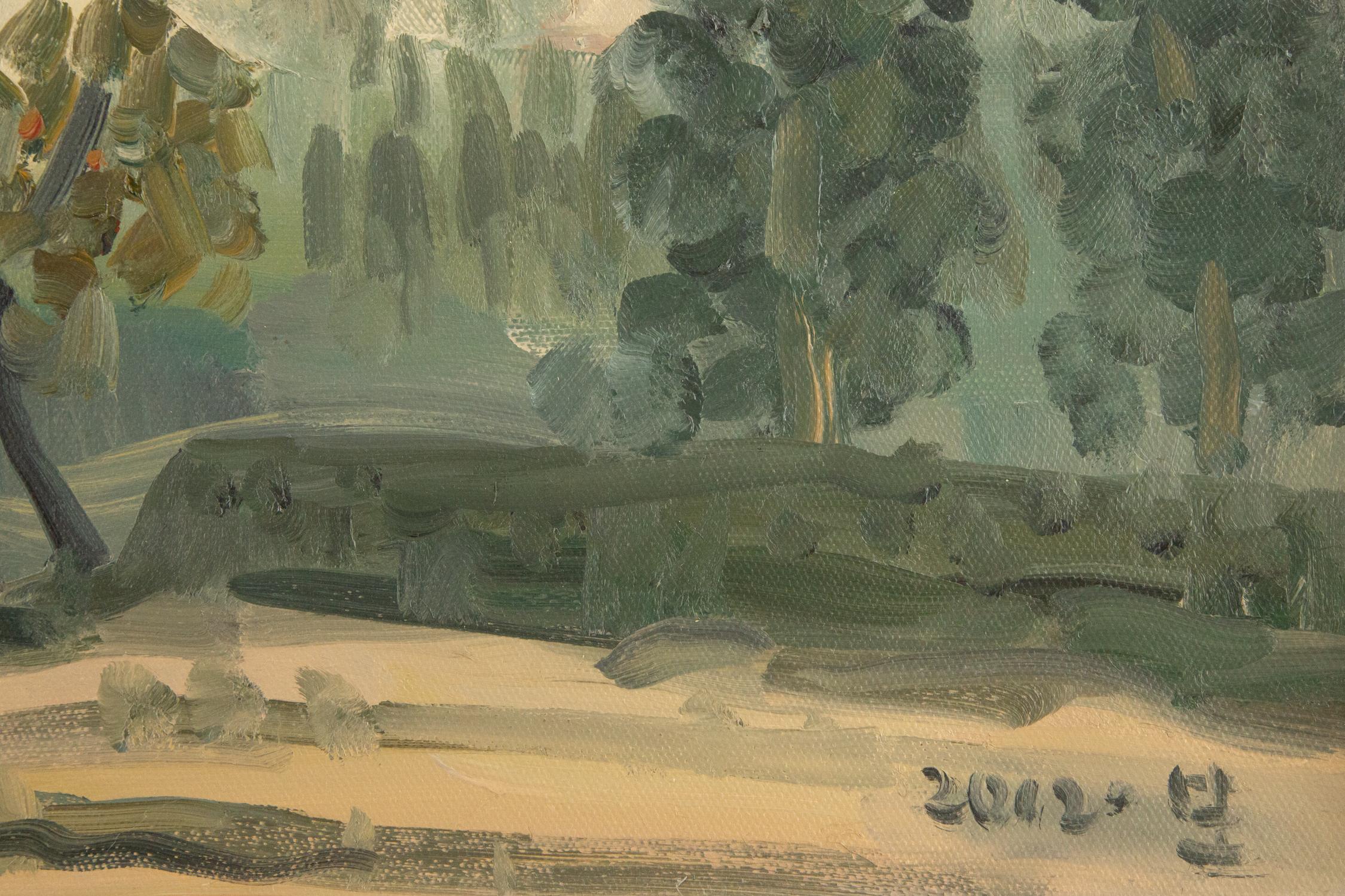 Sheng Hui Landschaft Original Öl auf Leinwand 