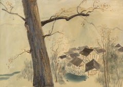 Sheng Hui Landschaft, Original, Ölgemälde auf Leinwand, „Village“