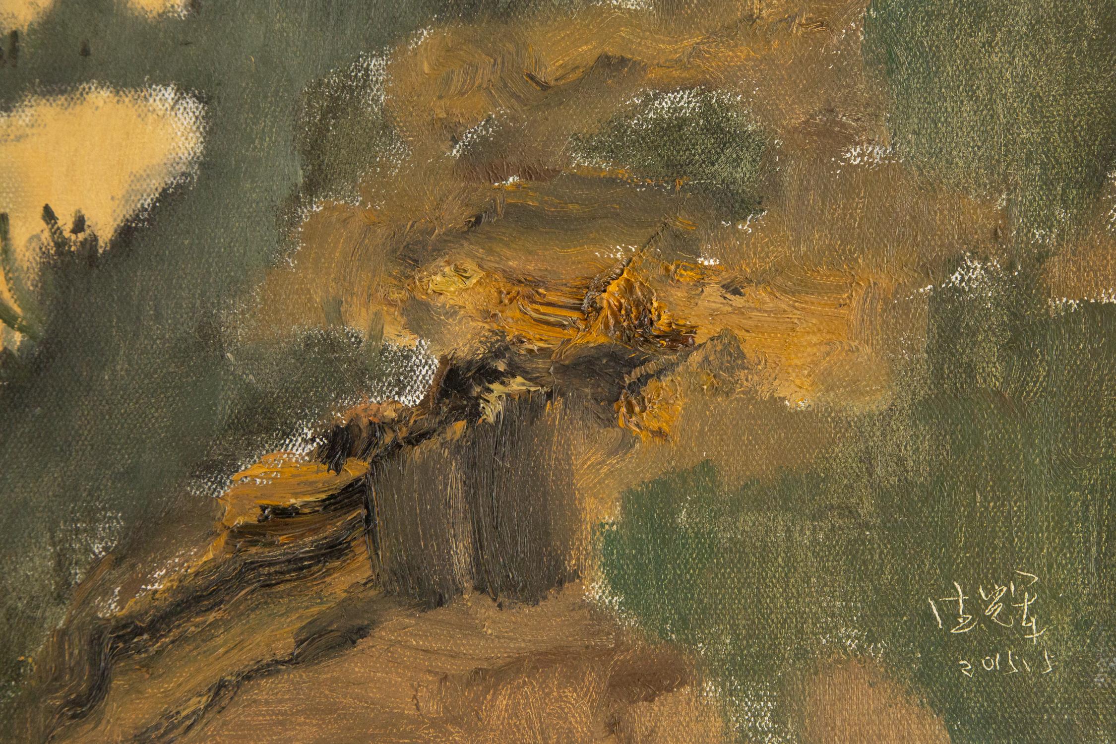 Peinture à l'huile originale « Paysage 3 » de Sheng Hui en vente 5
