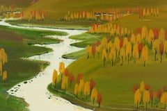 Shenglu Wang Landscape Original Oil Painting "Autumn Ambiance"