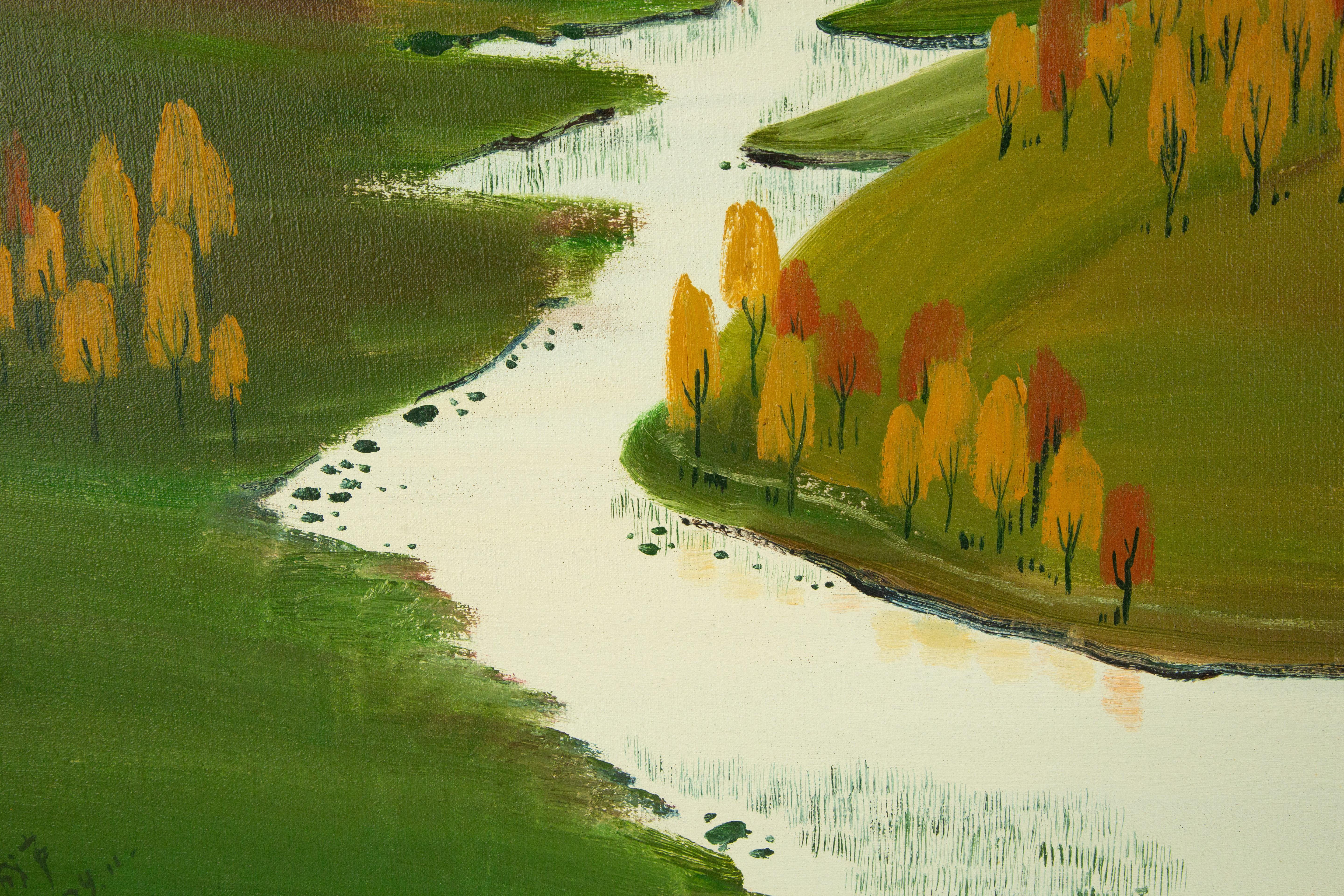 Shenglu Wang Landscape Original Oil Painting 