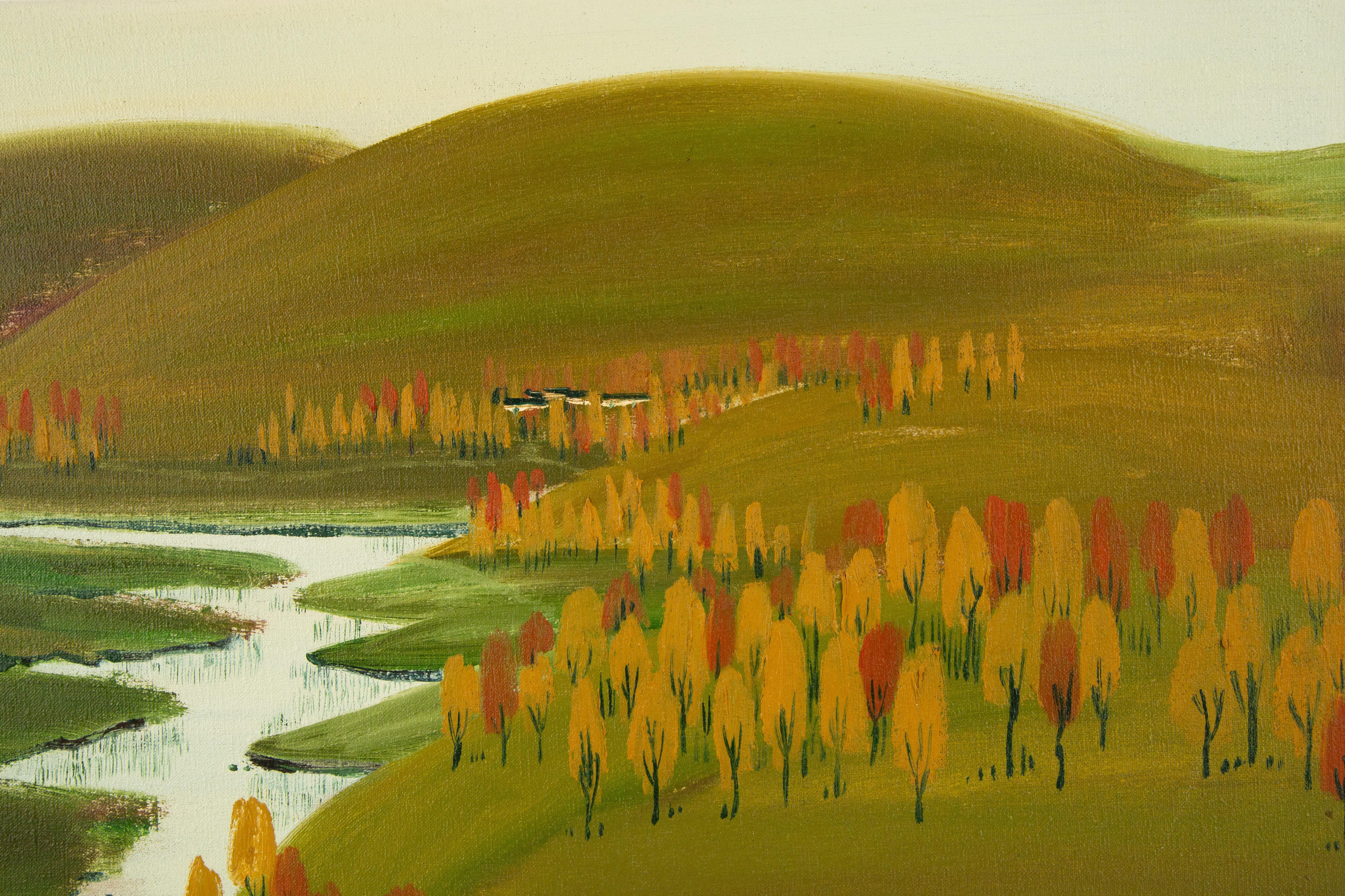 Shenglu Wang Landscape Original Oil Painting 