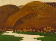 Shenglu Wang Landscape Original Oil Painting "Mountain In Fall"