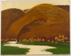 Shenglu Wang Landscape Original Oil Painting "Mountain In Fall"