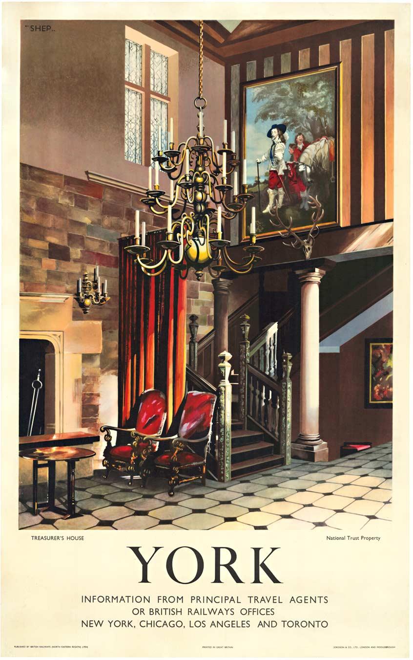 Shep Print - Original York Treasurer's House vintage British Railways poster