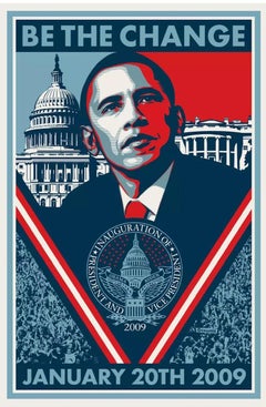 Shepard Fairey, Be The Change, Numbered, 9731/10000, Framed