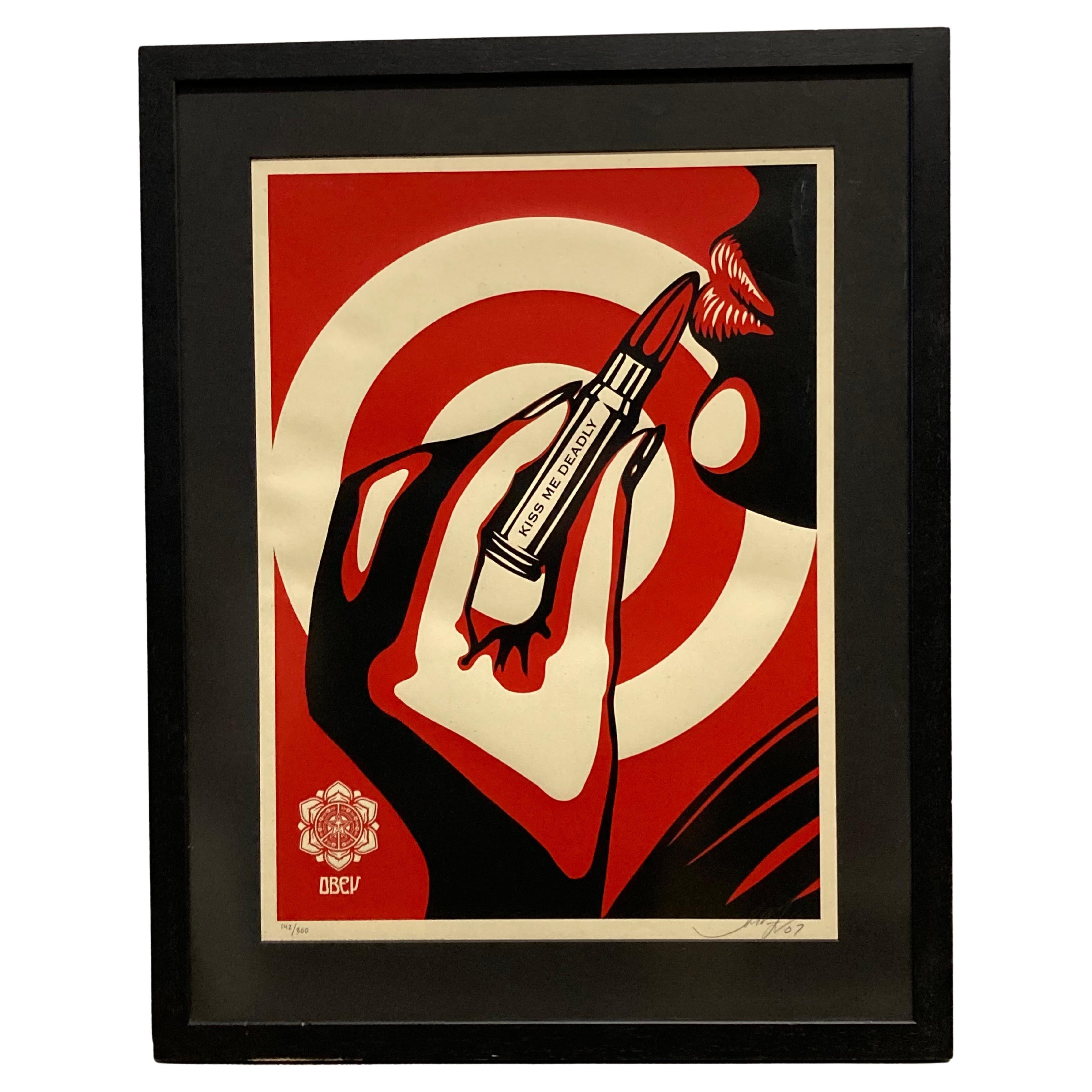 Shepard Fairey 'American, Born 1970', 'Kiss Me Deadly' 2007, Signed and Numbered For Sale