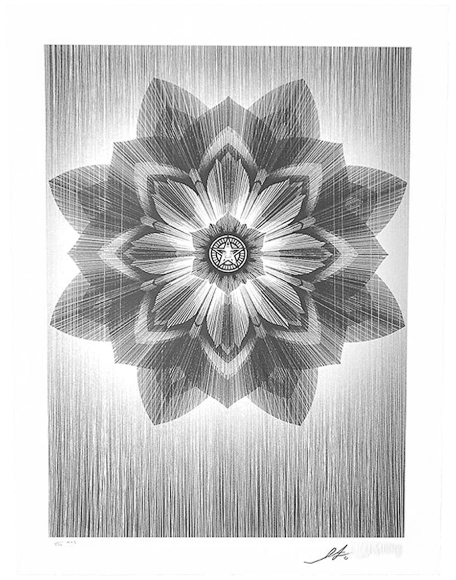 Shepard Fairey x Kai & Sunny Stardust (argento e nero) - Print di Shepard Fairey and Kai & Sunny